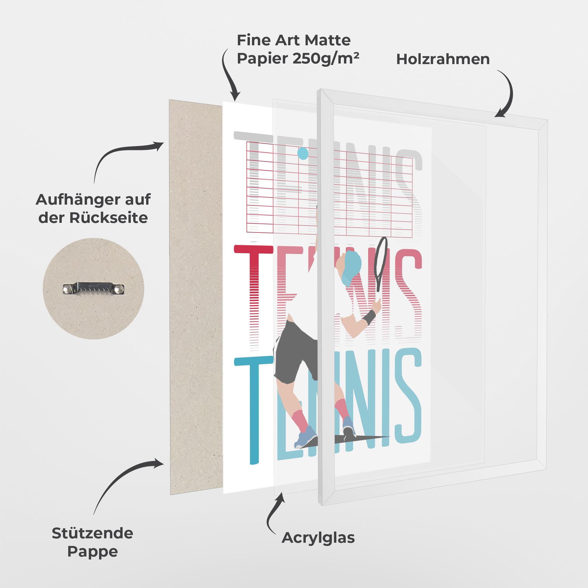 Gerahmte Poster Tennis Ball Jump mockup 1