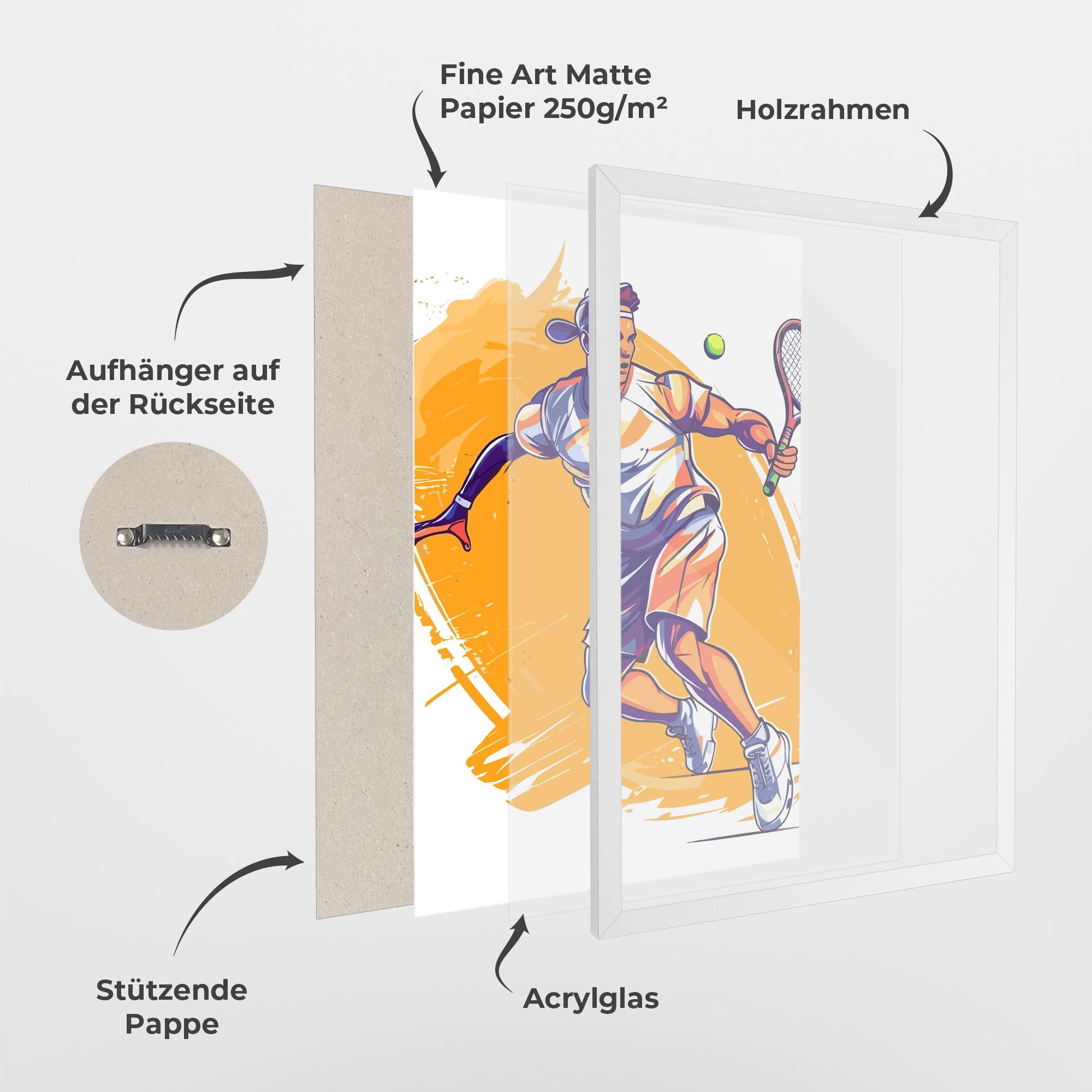 Gerahmte Poster Tennis Woman mockup 1