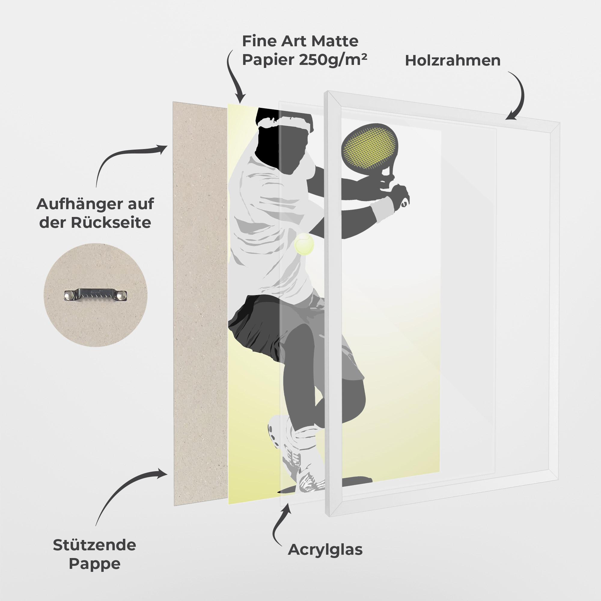 Gerahmte Poster Yellow Light Tennis mockup 1