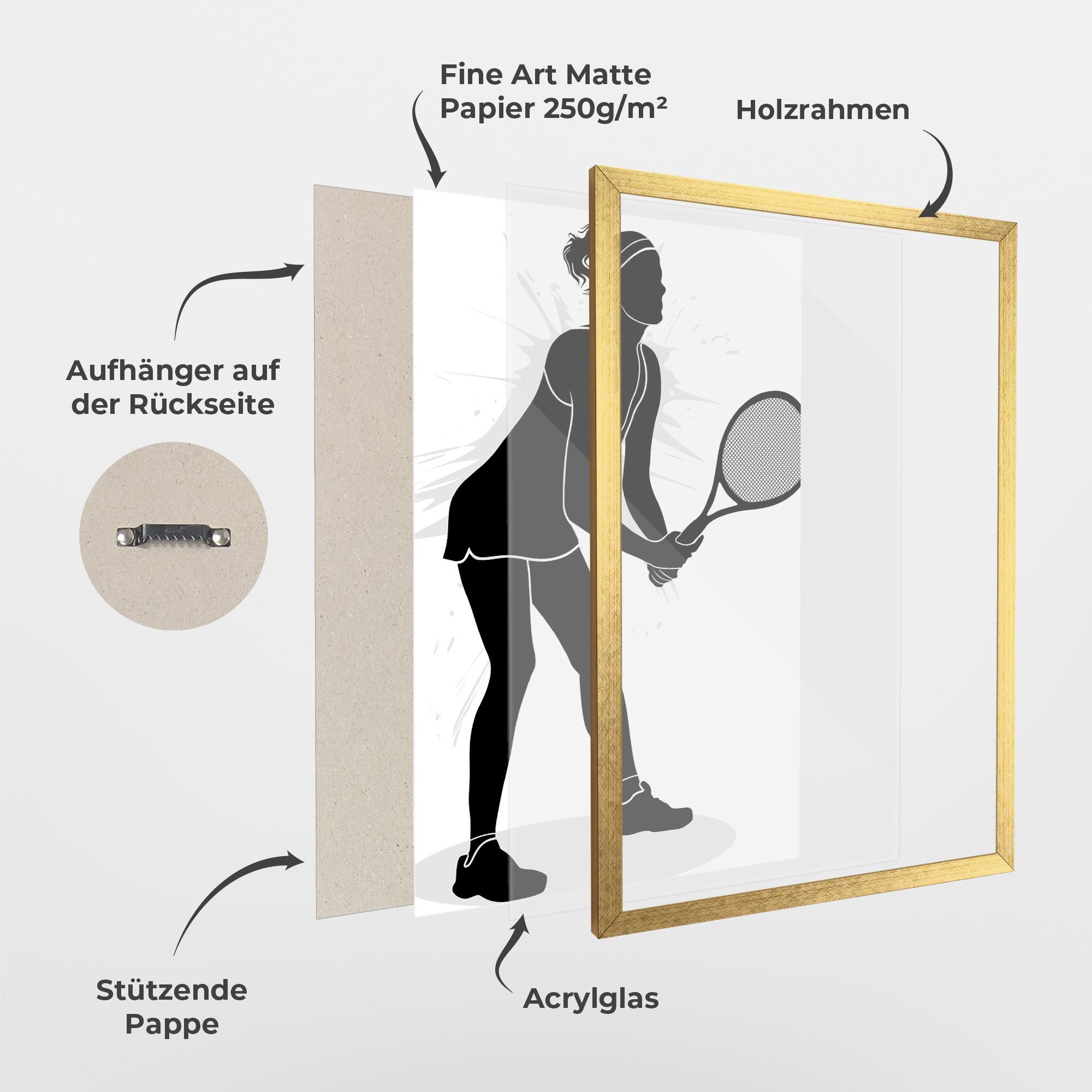 Gerahmte Poster Female Tennis Player mockup 1