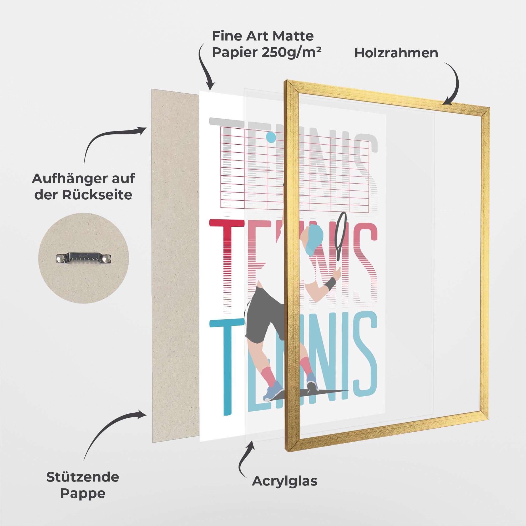 Gerahmte Poster Tennis Ball Jump mockup 1
