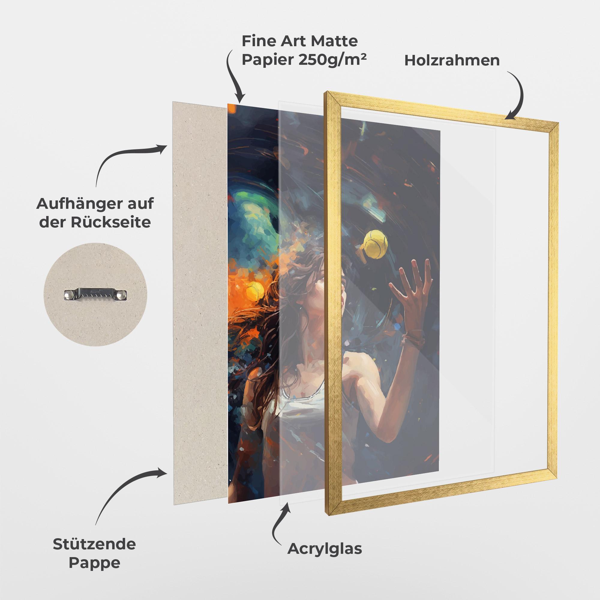 Gerahmte Poster Tennis Pretty Girl mockup 1