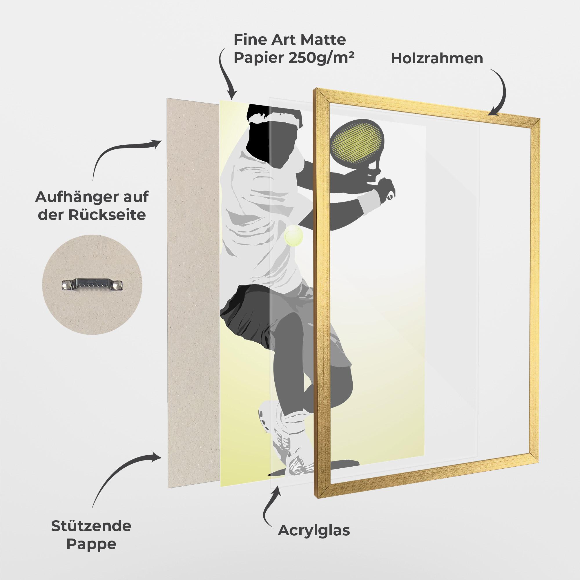 Gerahmte Poster Yellow Light Tennis mockup 1
