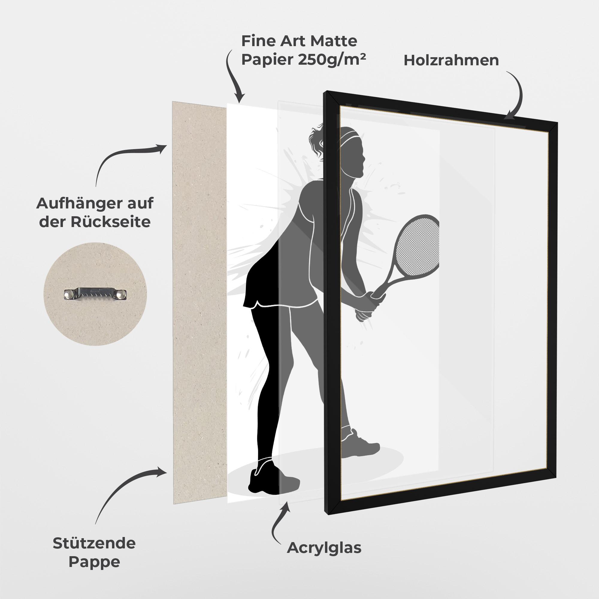 Gerahmte Poster Female Tennis Player mockup 1