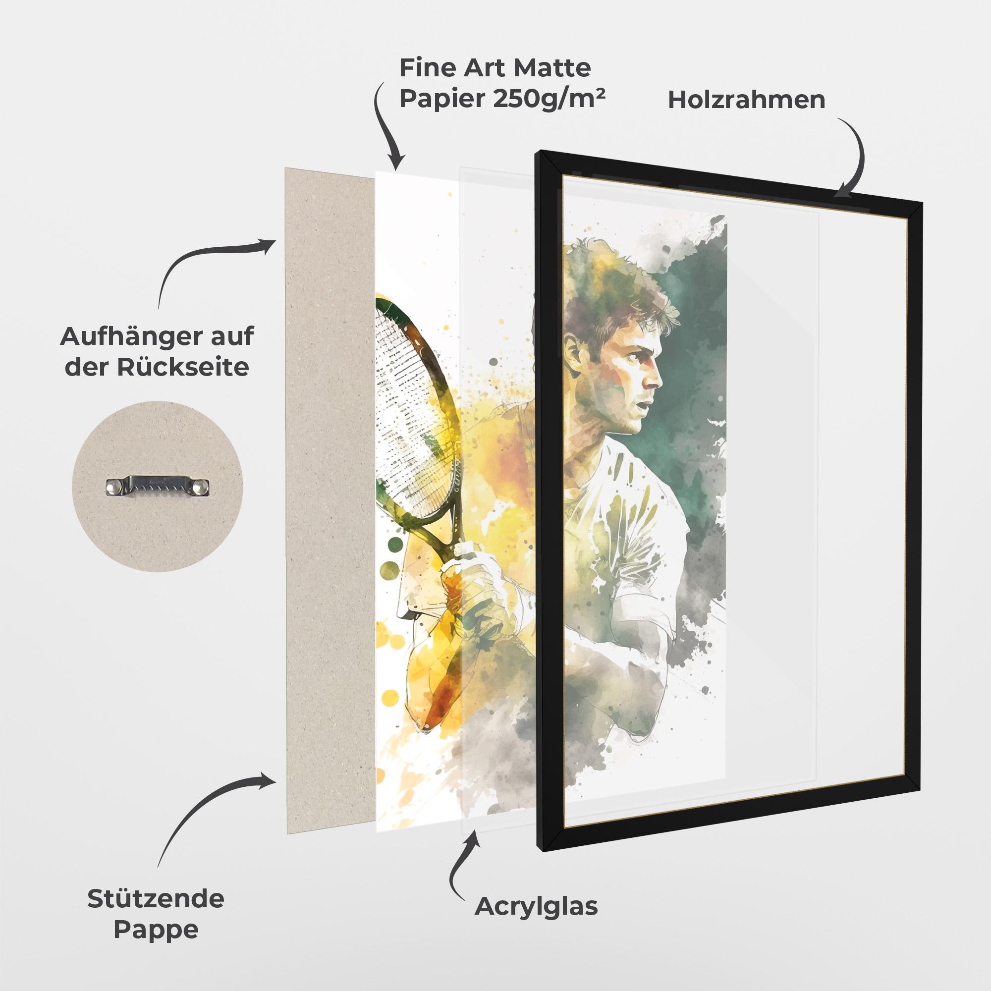 Gerahmte Poster Player Watercolor mockup 1