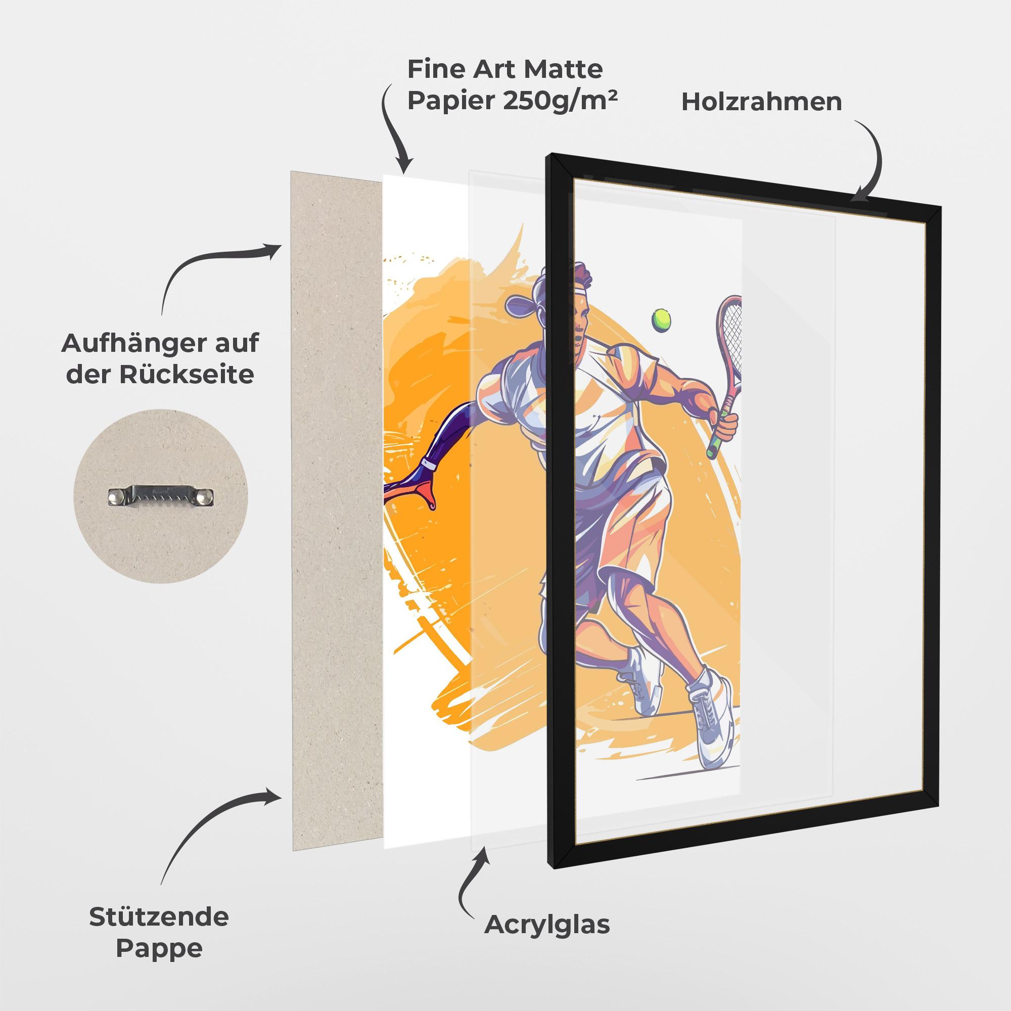 Gerahmte Poster Tennis Woman mockup 1
