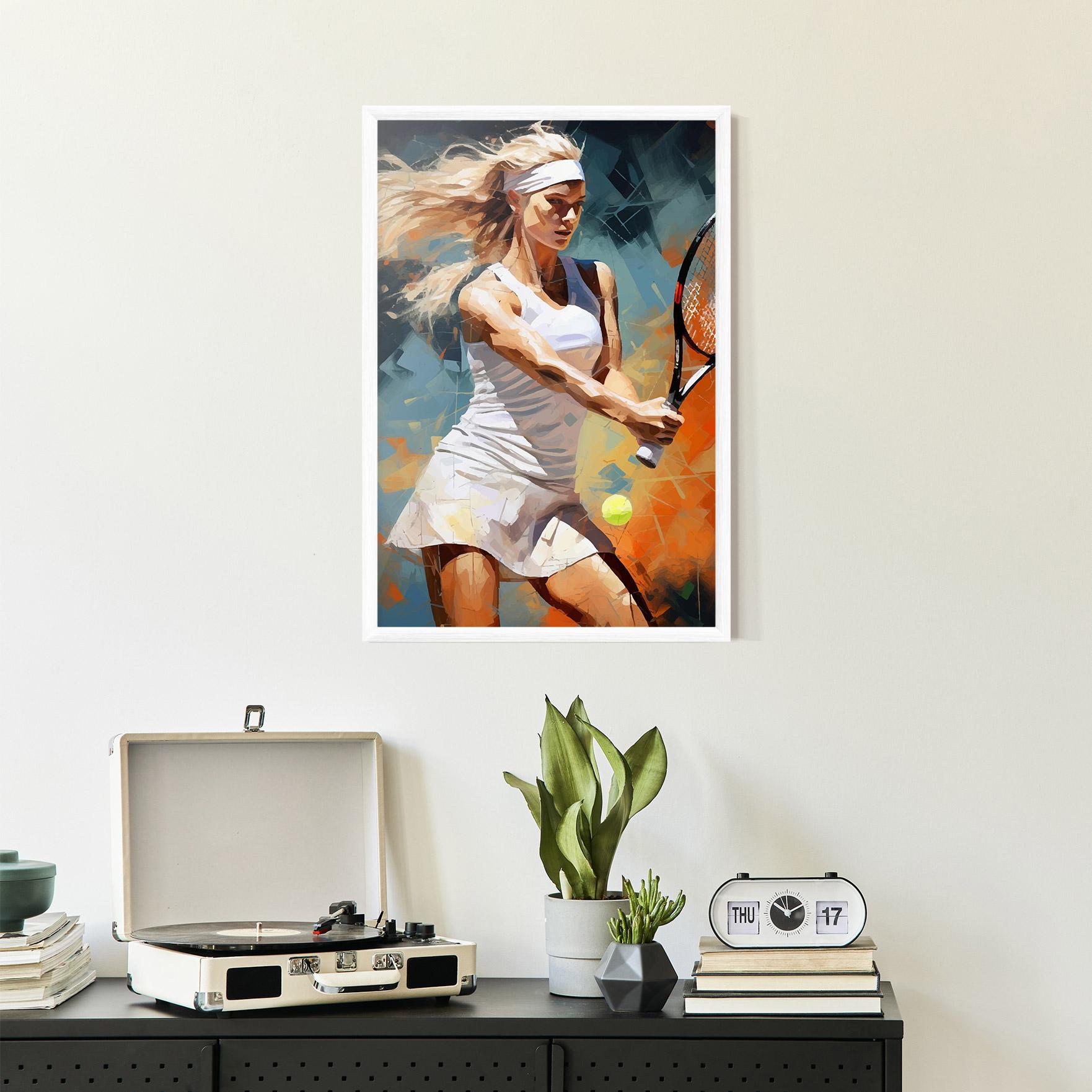 Gerahmte Poster Blonde Tennis Girl mockup 2