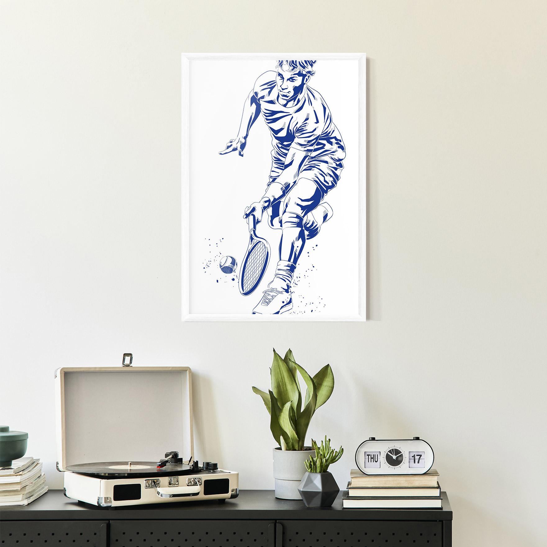 Gerahmte Poster Blue Tennis mockup 2