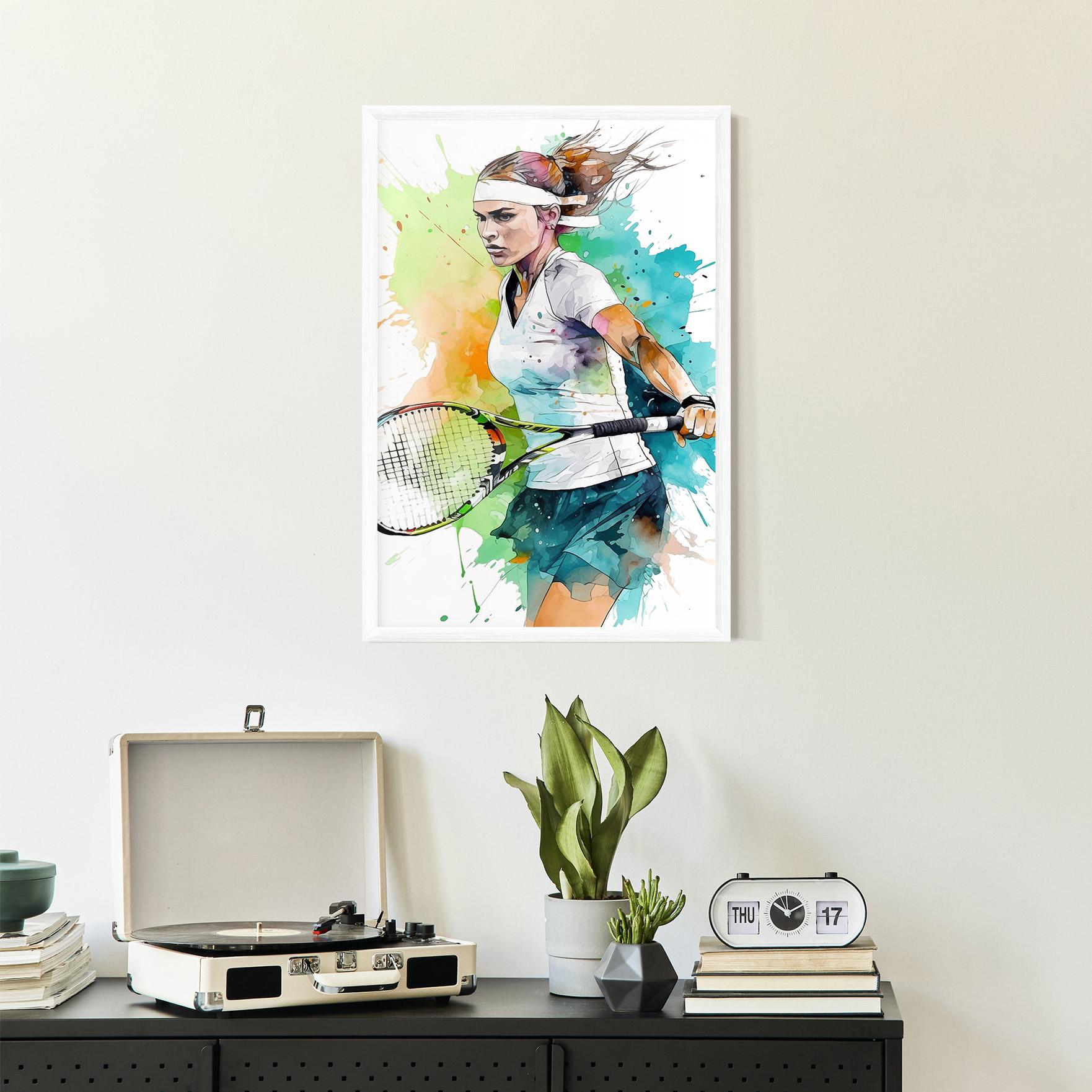 Gerahmte Poster Green Blue Tennis mockup 2