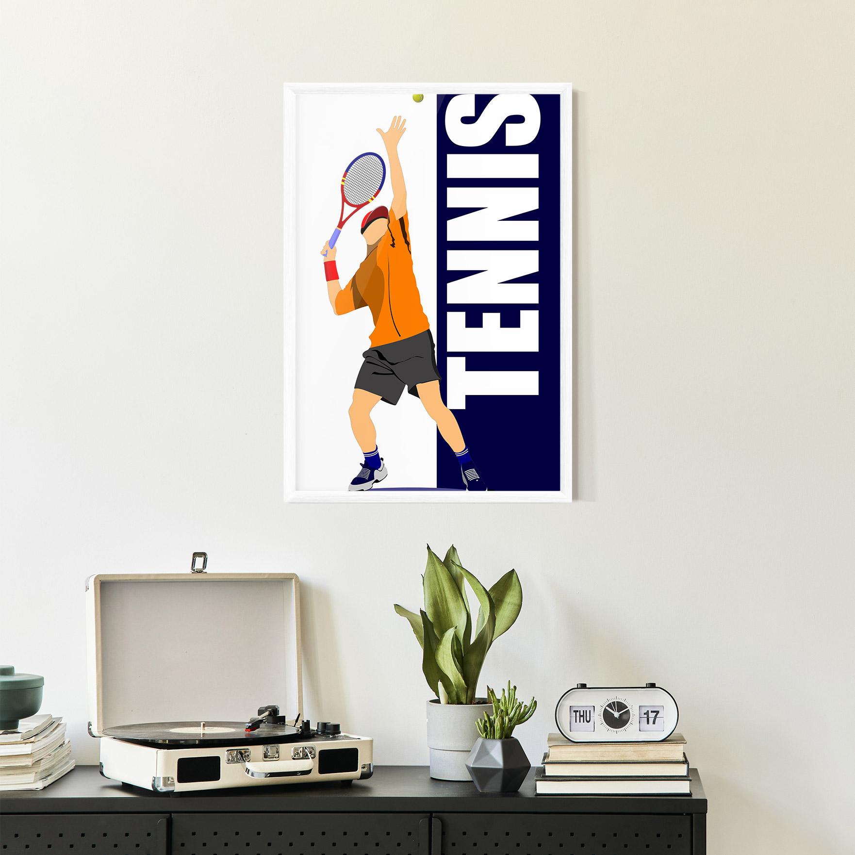 Gerahmte Poster Orange Tennis Player mockup 2
