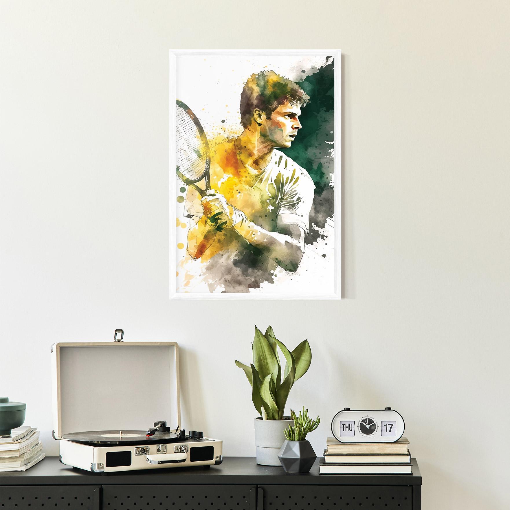 Gerahmte Poster Player Watercolor mockup 2