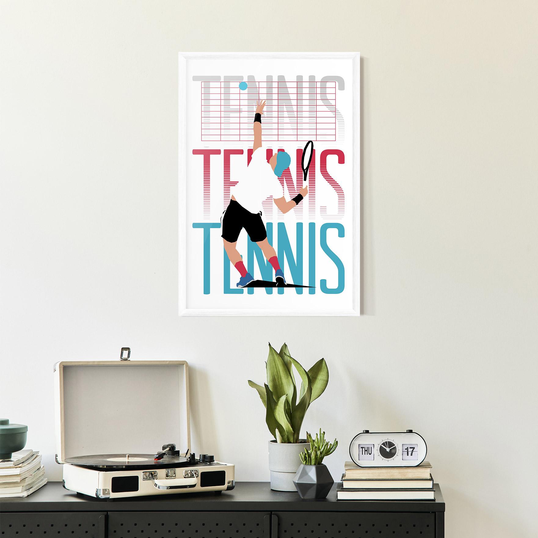 Gerahmte Poster Tennis Ball Jump mockup 2