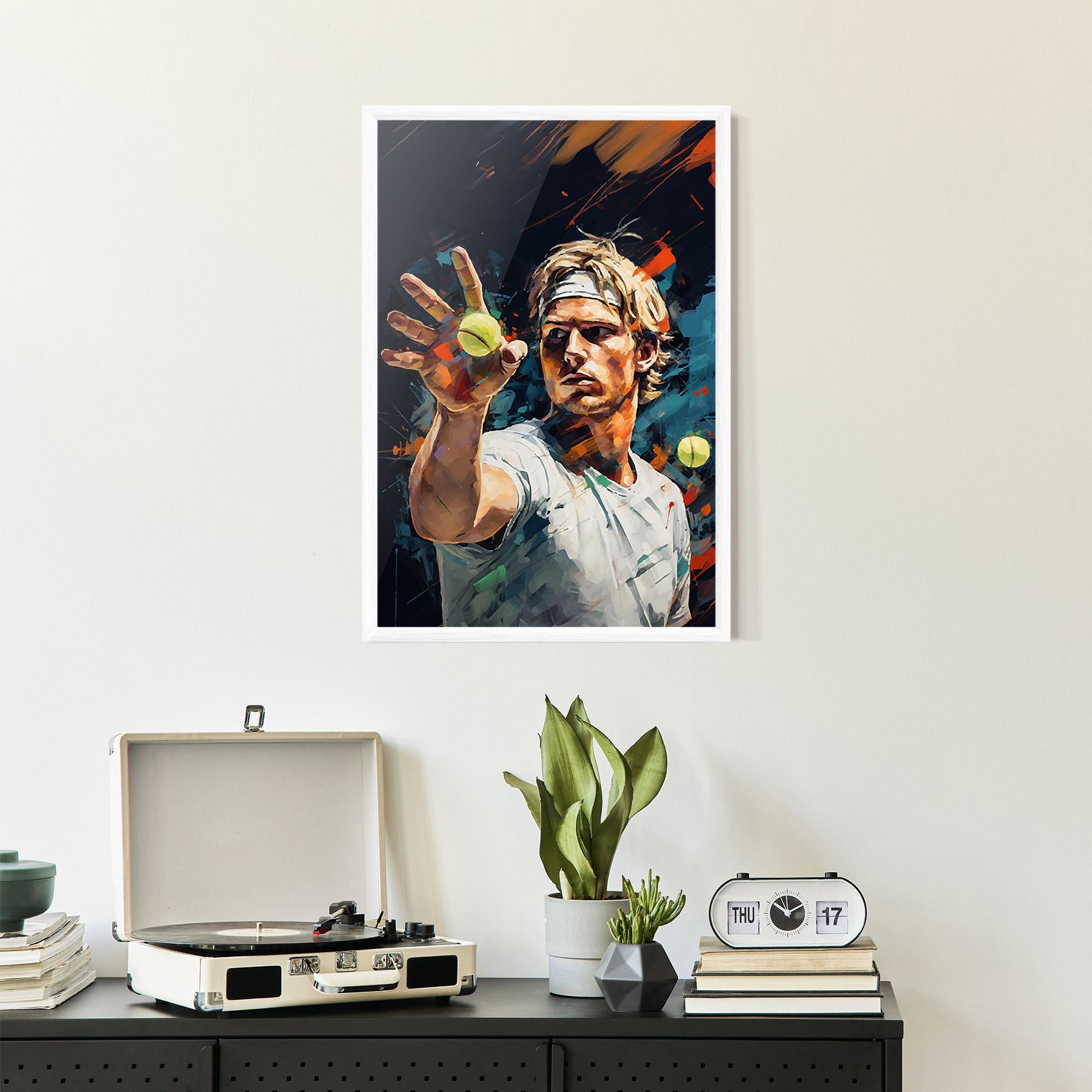 Gerahmte Poster Tennis Player Art mockup 2