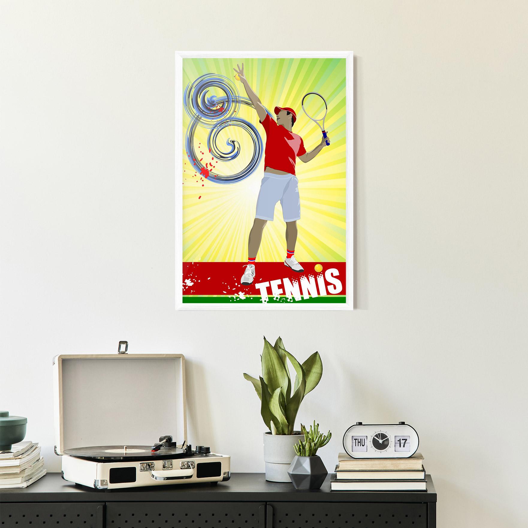 Gerahmte Poster Tennis Spiral mockup 2