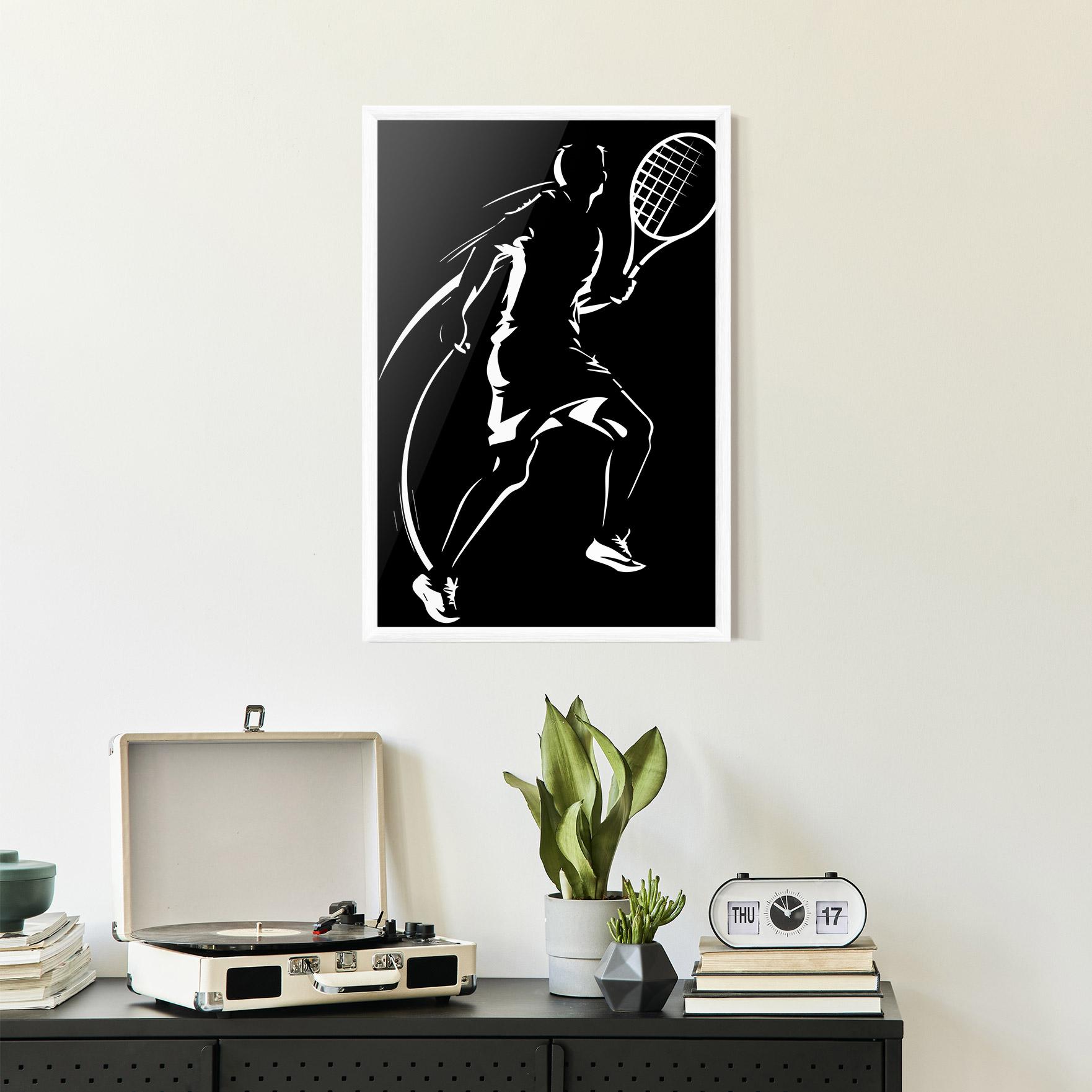 Gerahmte Poster White Line Tennis mockup 2