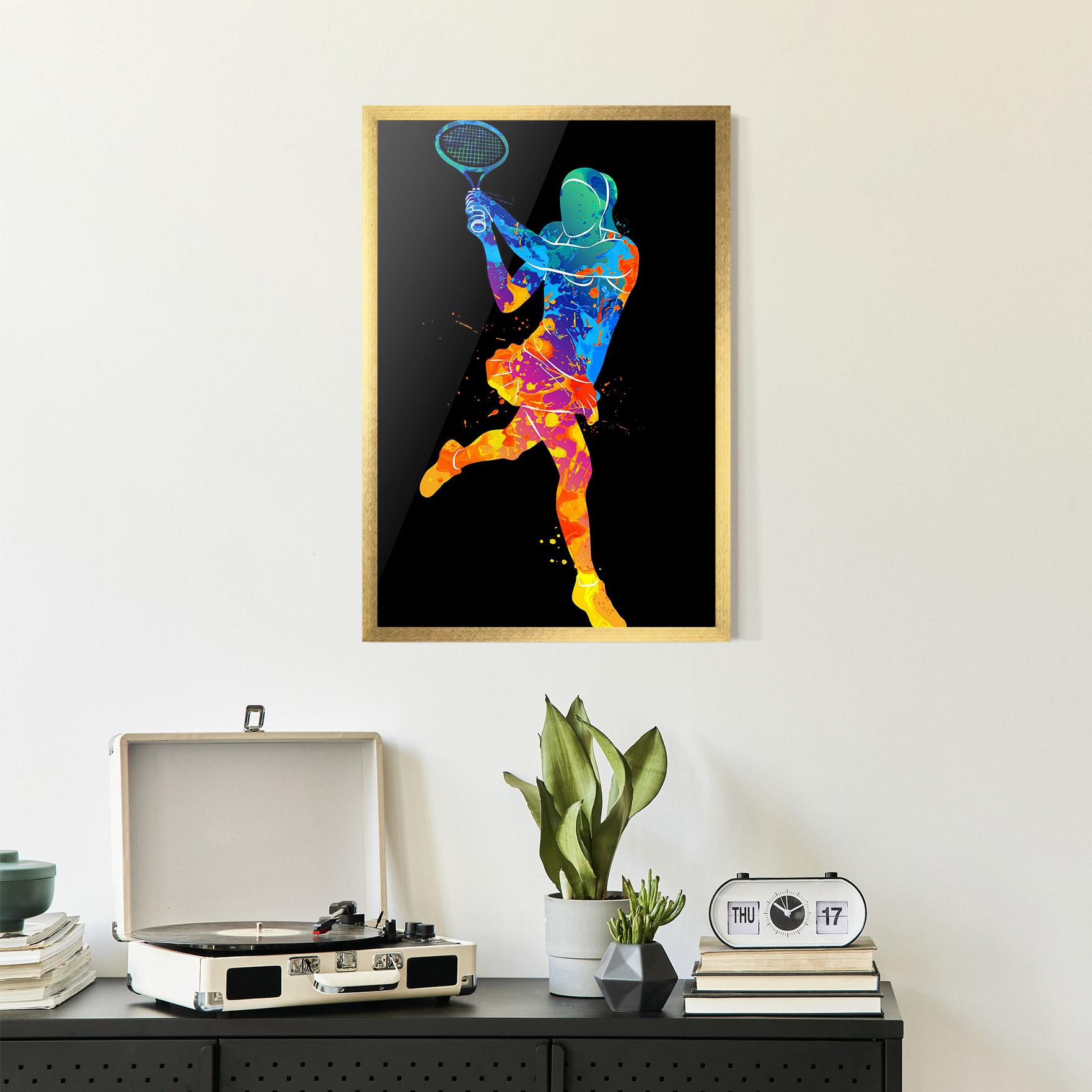 Gerahmte Poster Blue Orange Tennis mockup 2