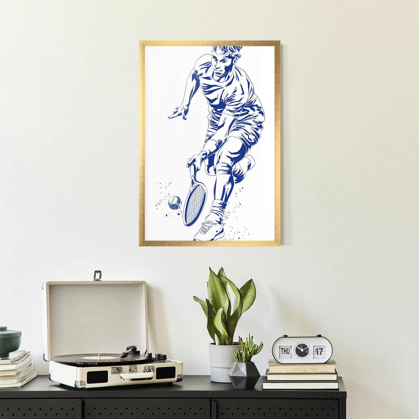 Gerahmte Poster Blue Tennis mockup 2