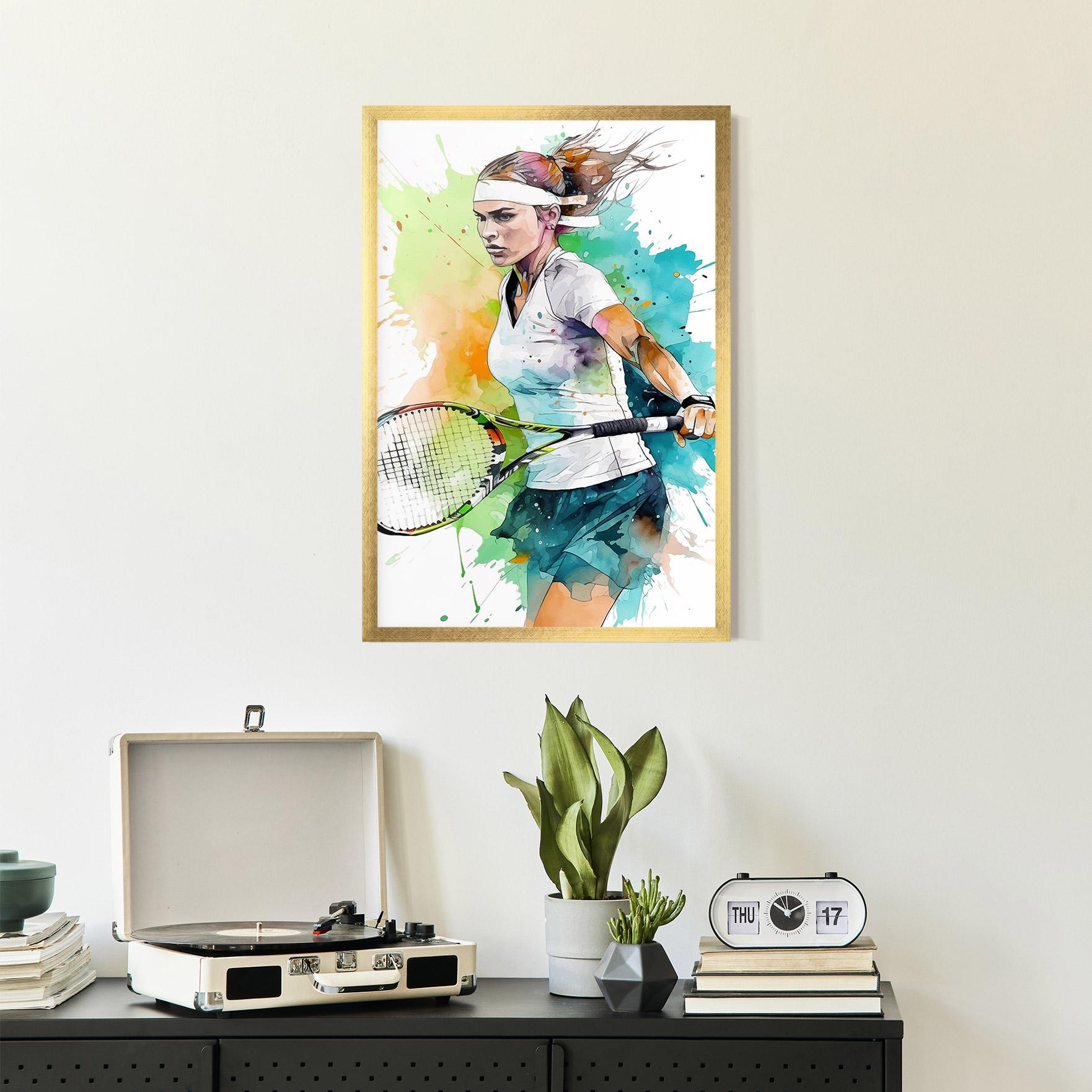 Gerahmte Poster Green Blue Tennis mockup 2