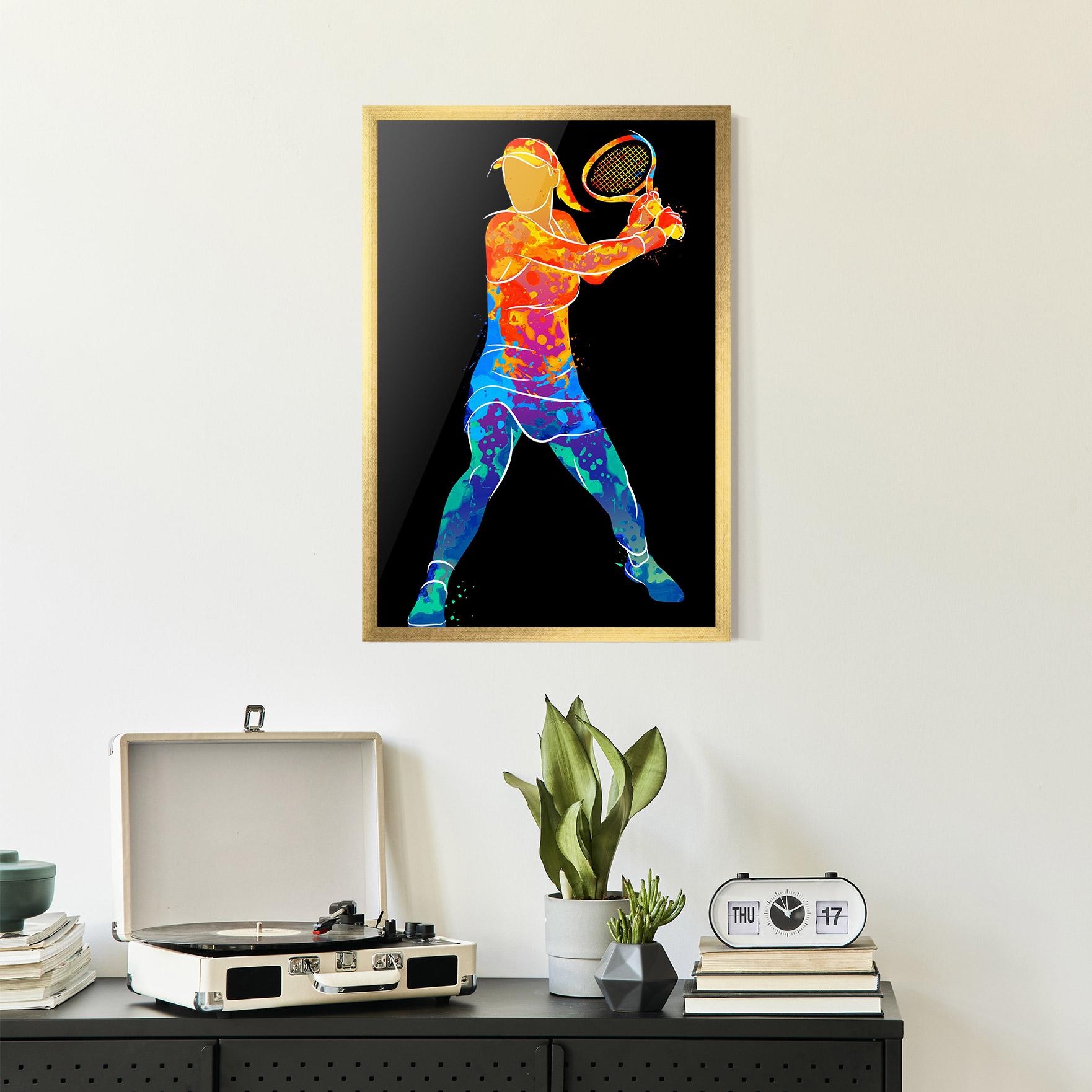 Gerahmte Poster Green Orange Tennis mockup 2