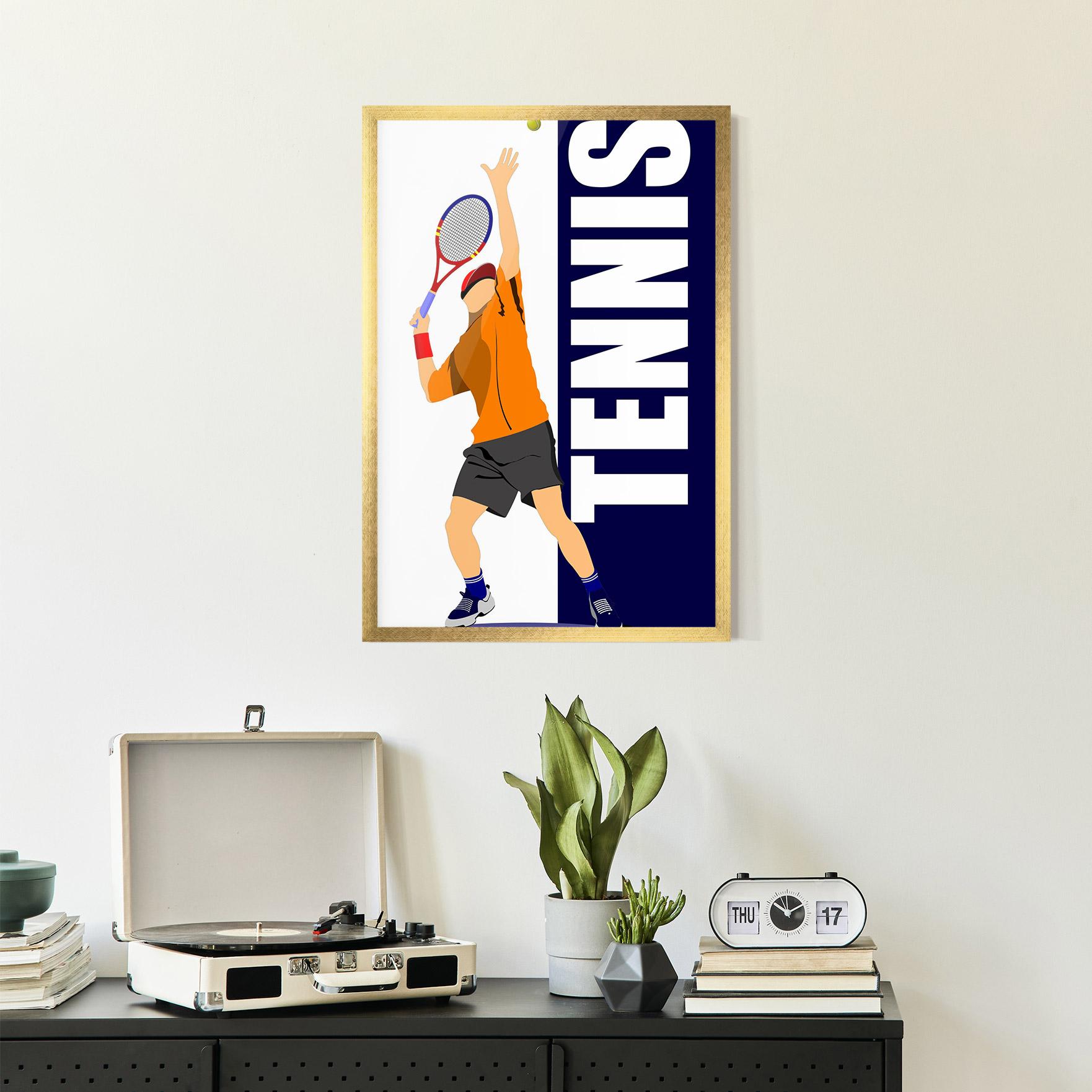 Gerahmte Poster Orange Tennis Player mockup 2