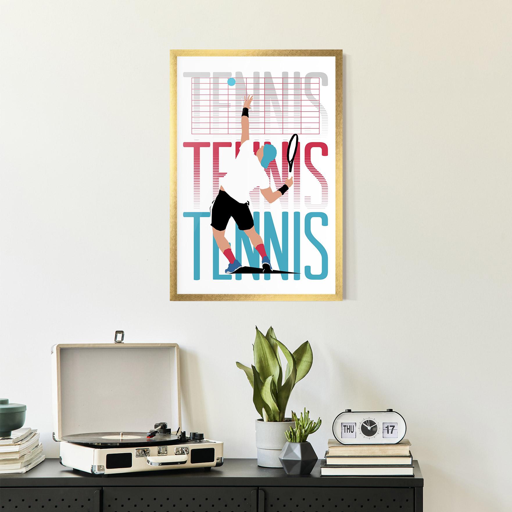 Gerahmte Poster Tennis Ball Jump mockup 2