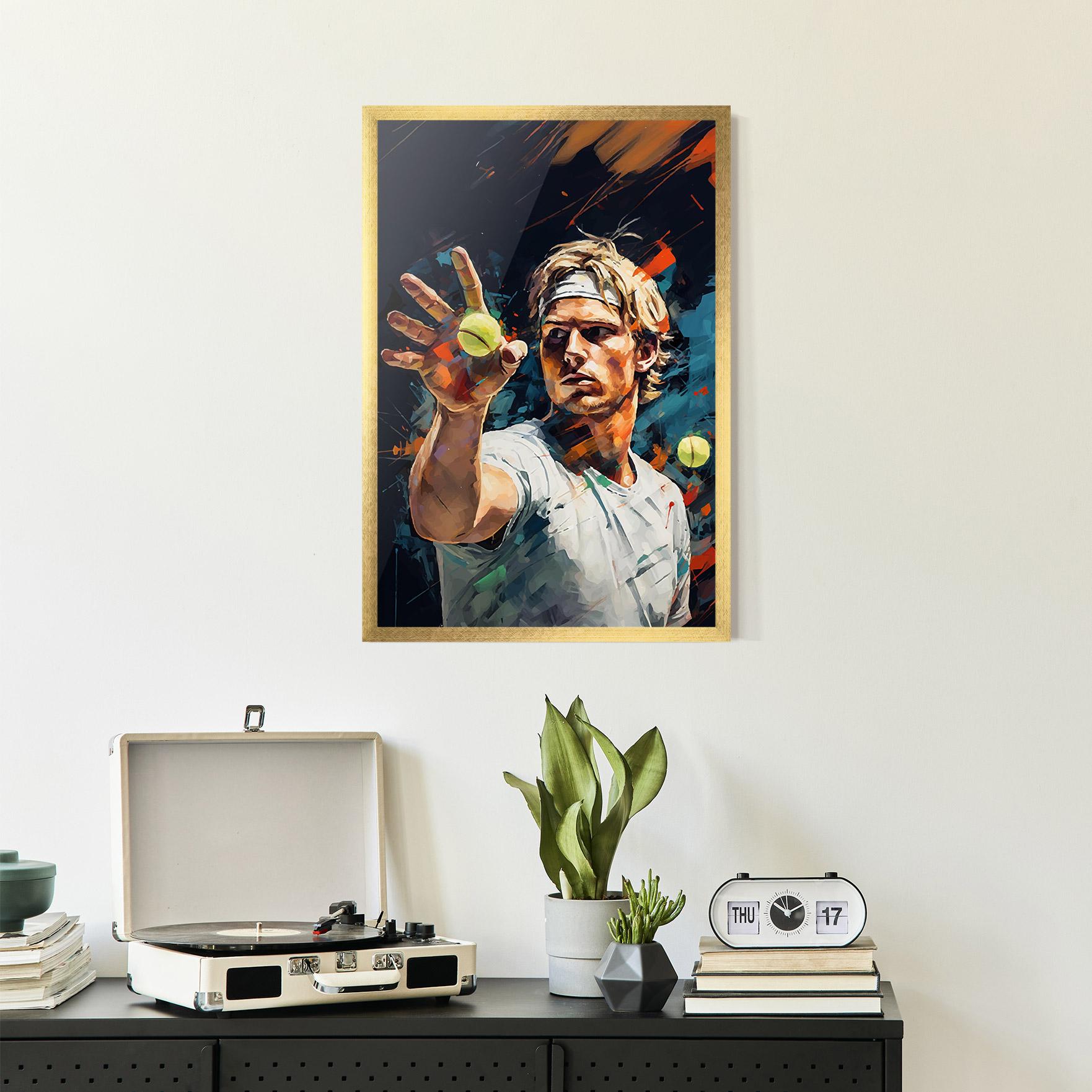 Gerahmte Poster Tennis Player Art mockup 2