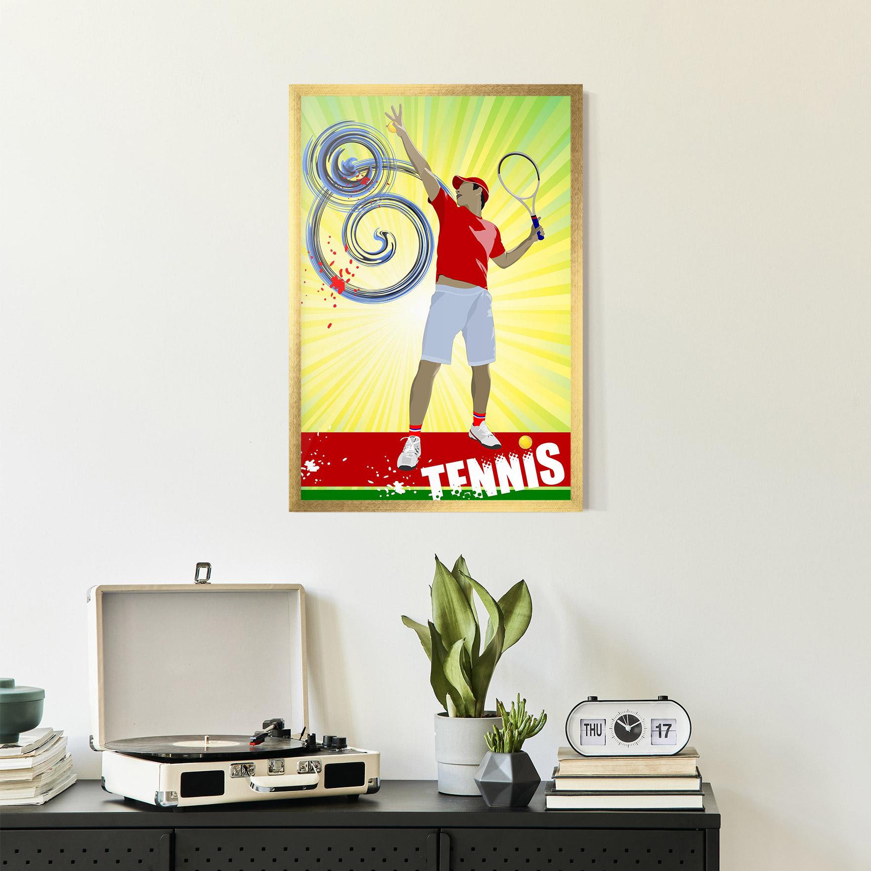 Gerahmte Poster Tennis Spiral mockup 2