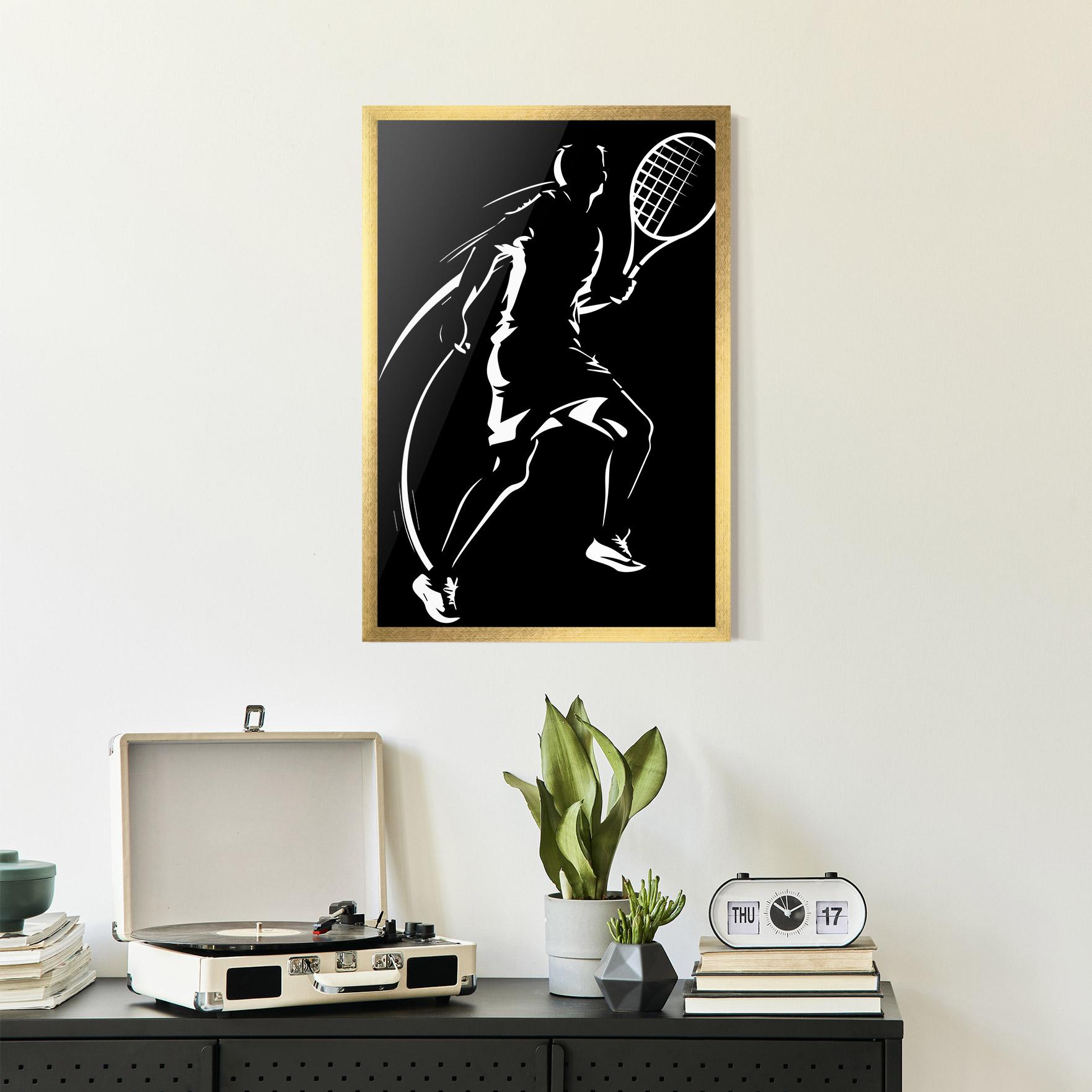 Gerahmte Poster White Line Tennis mockup 2