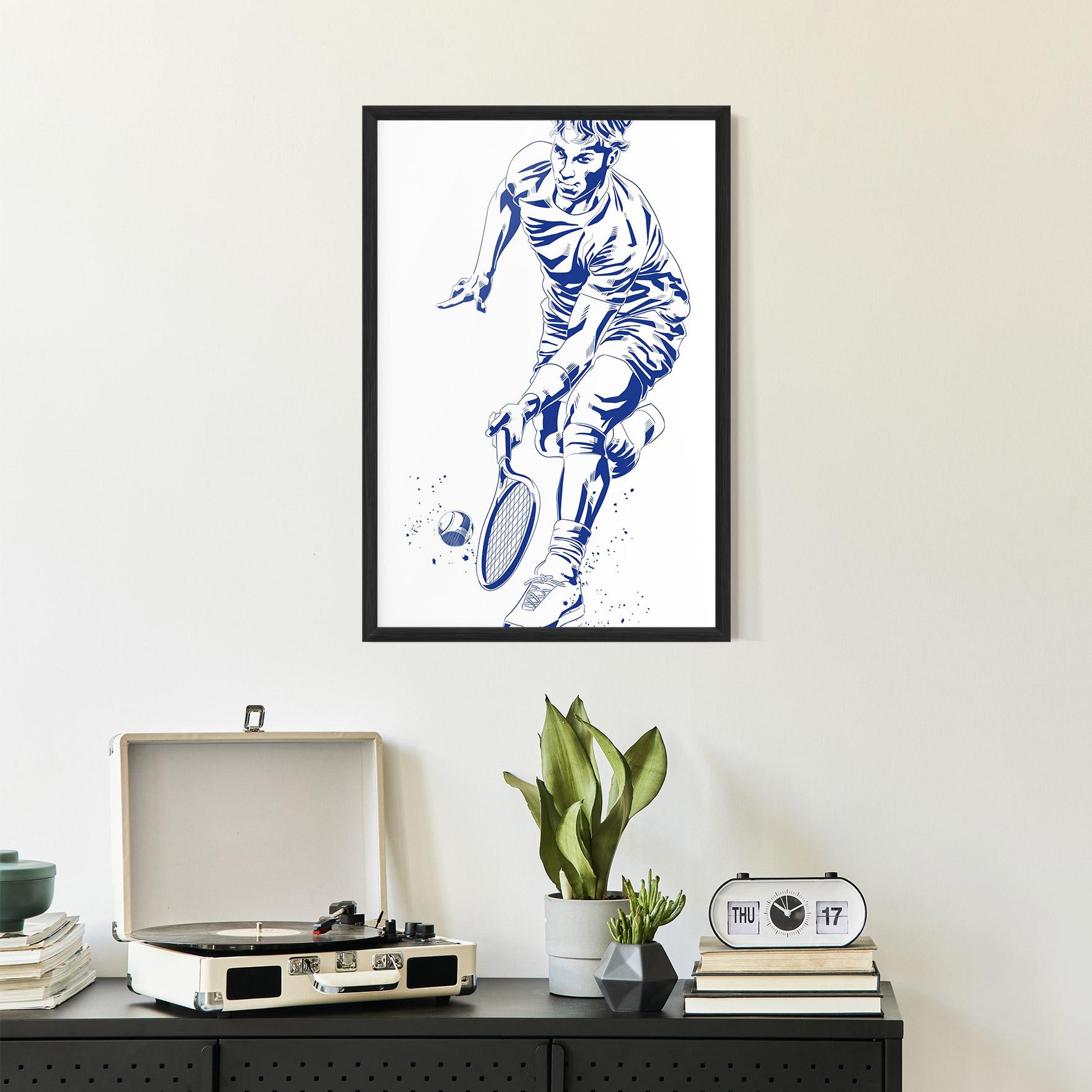 Gerahmte Poster Blue Tennis mockup 2