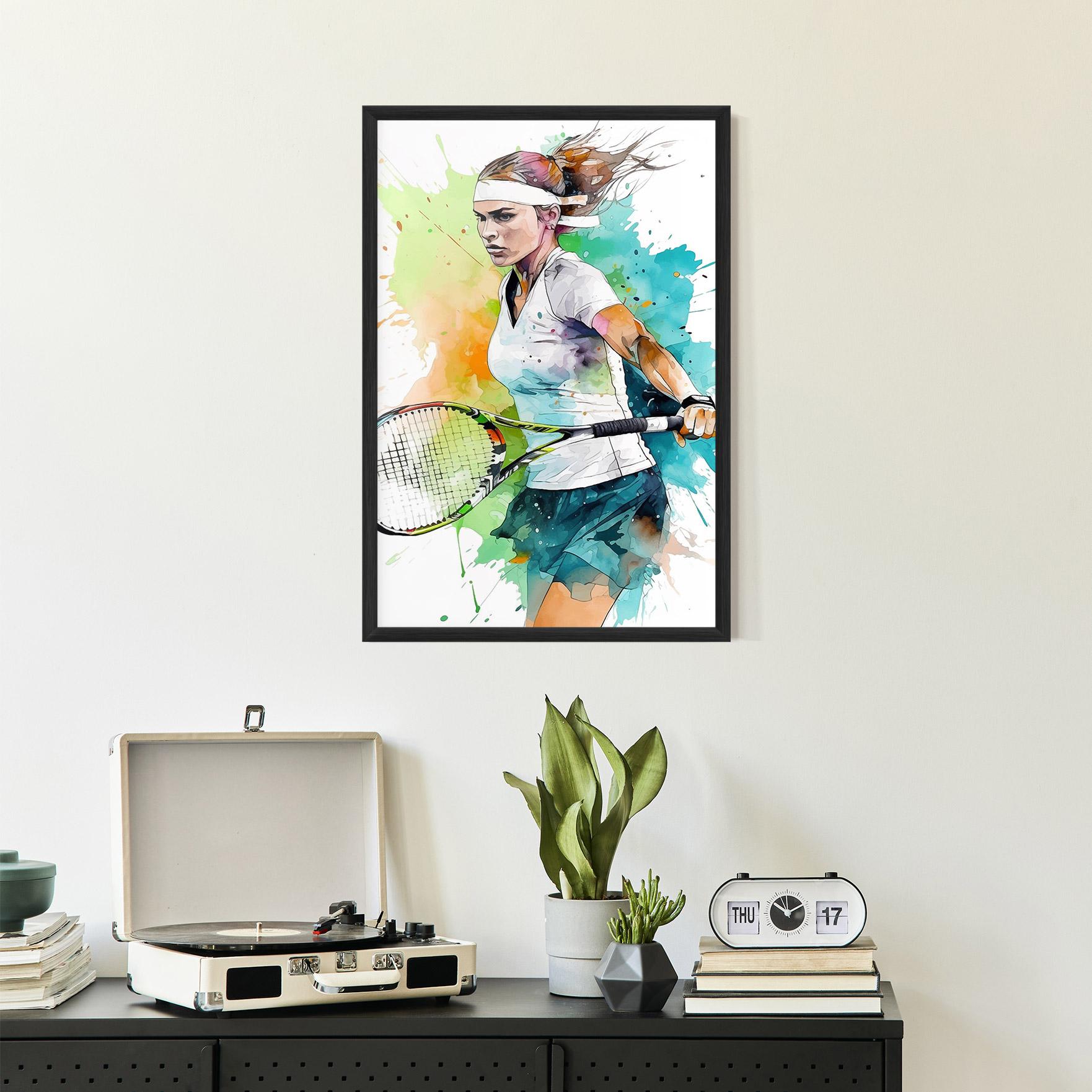 Gerahmte Poster Green Blue Tennis mockup 2