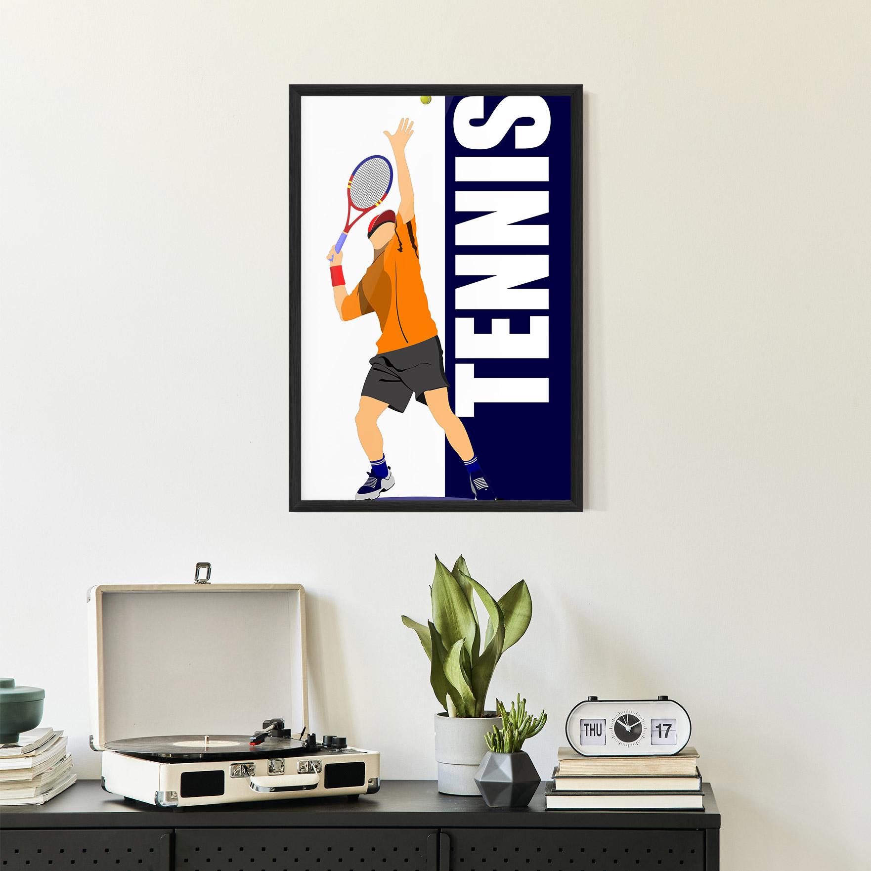Gerahmte Poster Orange Tennis Player mockup 2