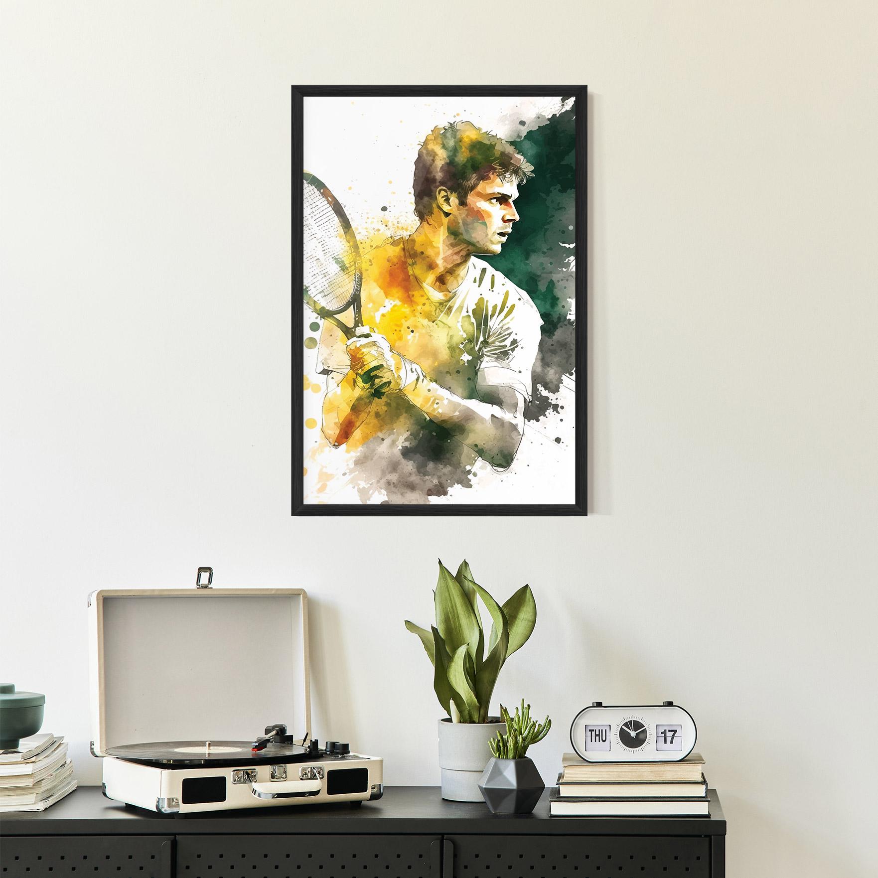 Gerahmte Poster Player Watercolor mockup 2