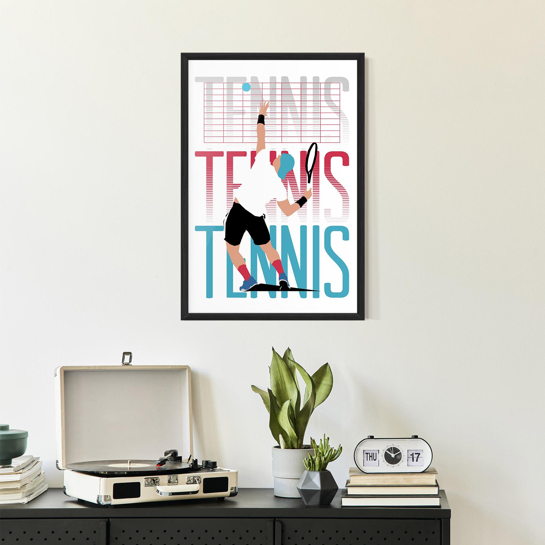 Gerahmte Poster Tennis Ball Jump mockup 2