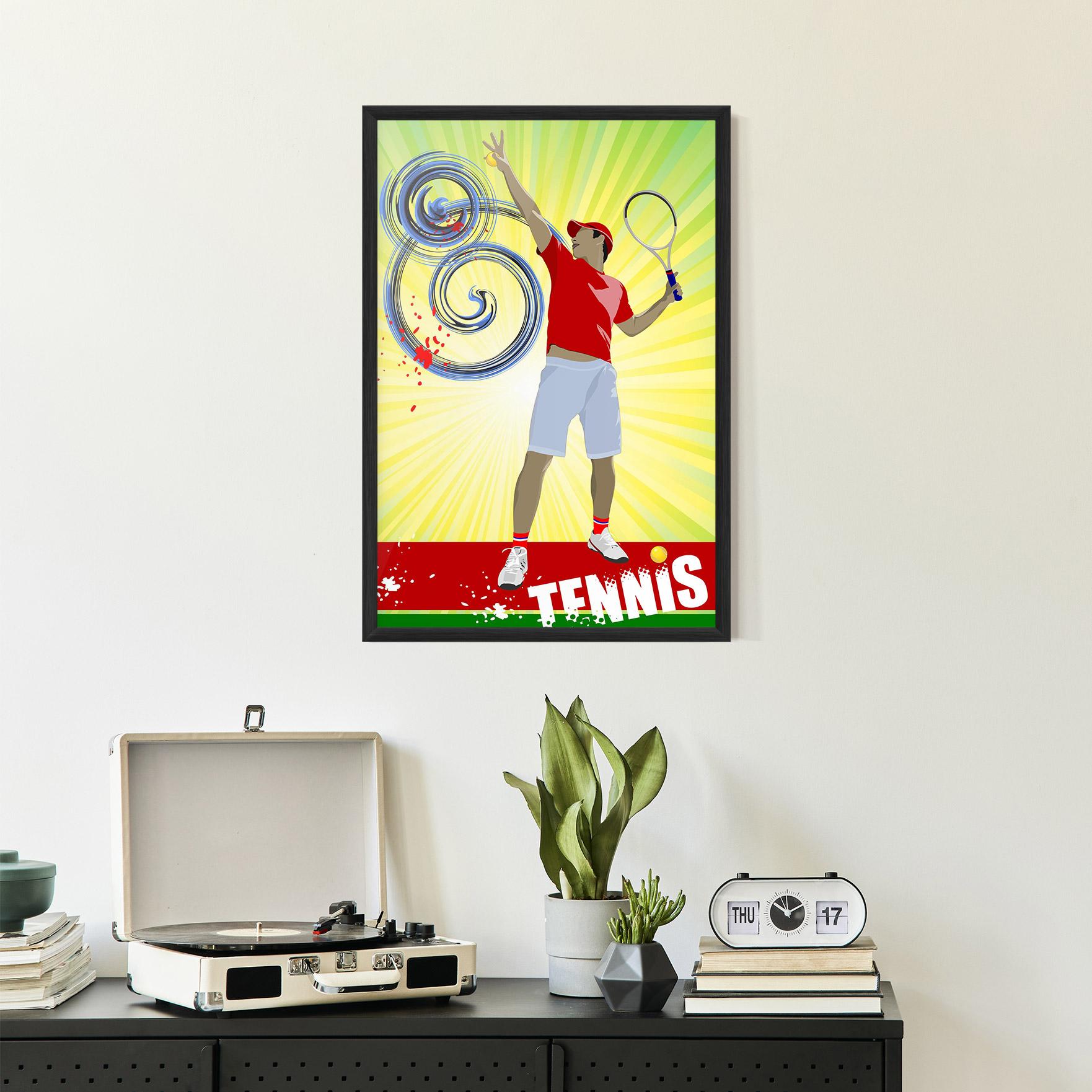 Gerahmte Poster Tennis Spiral mockup 2