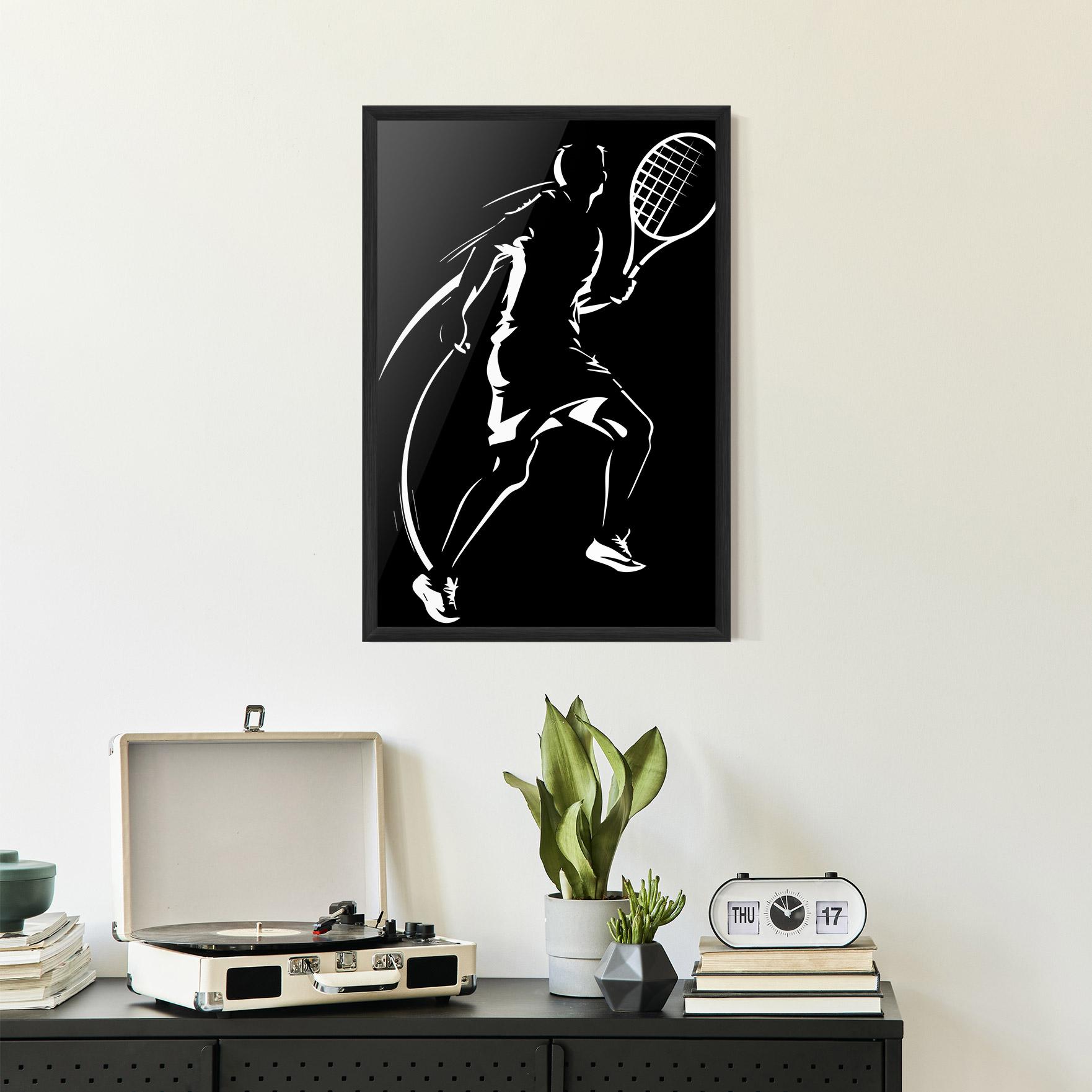 Gerahmte Poster White Line Tennis mockup 2