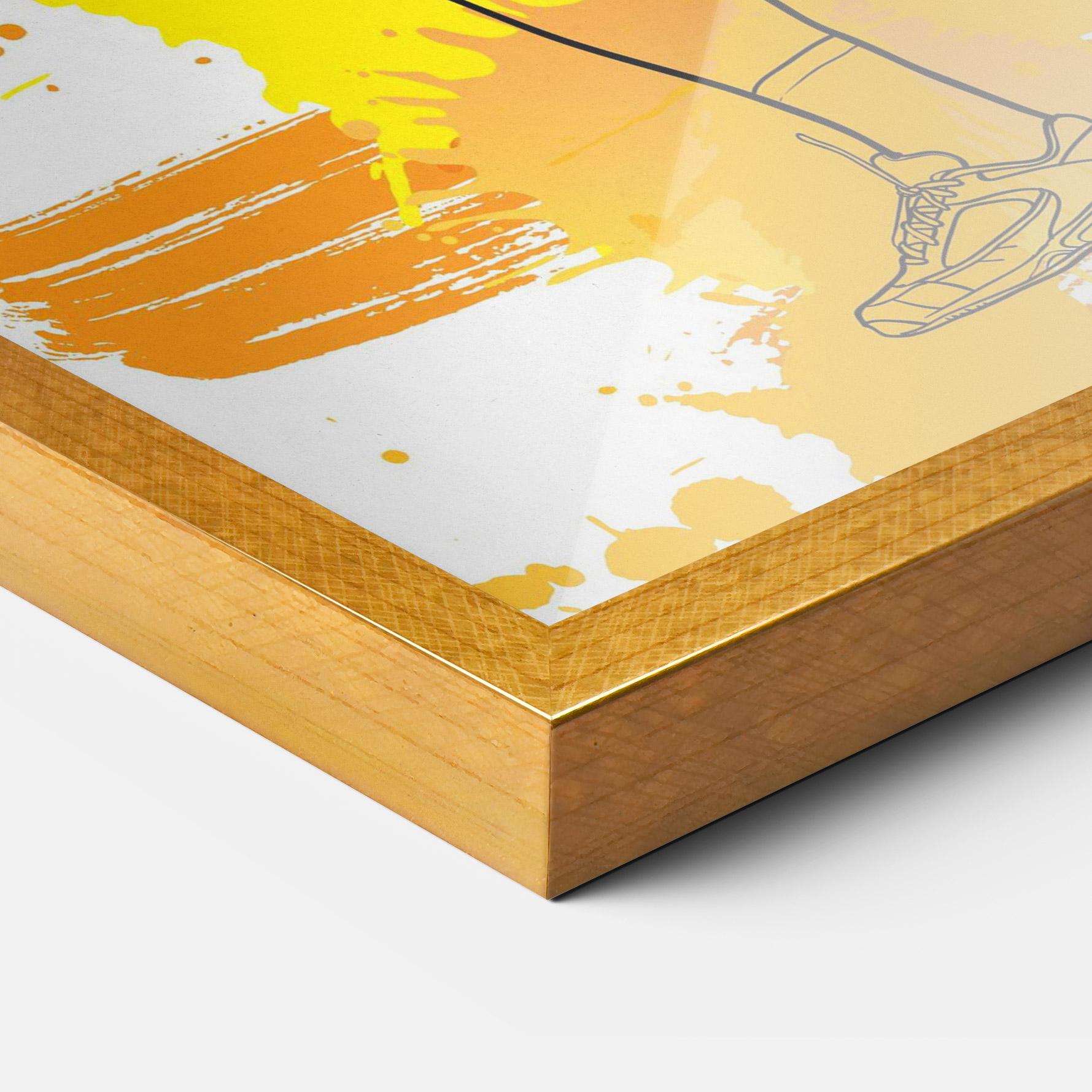 Gerahmte Poster Yellow Art Tennis mockup 3