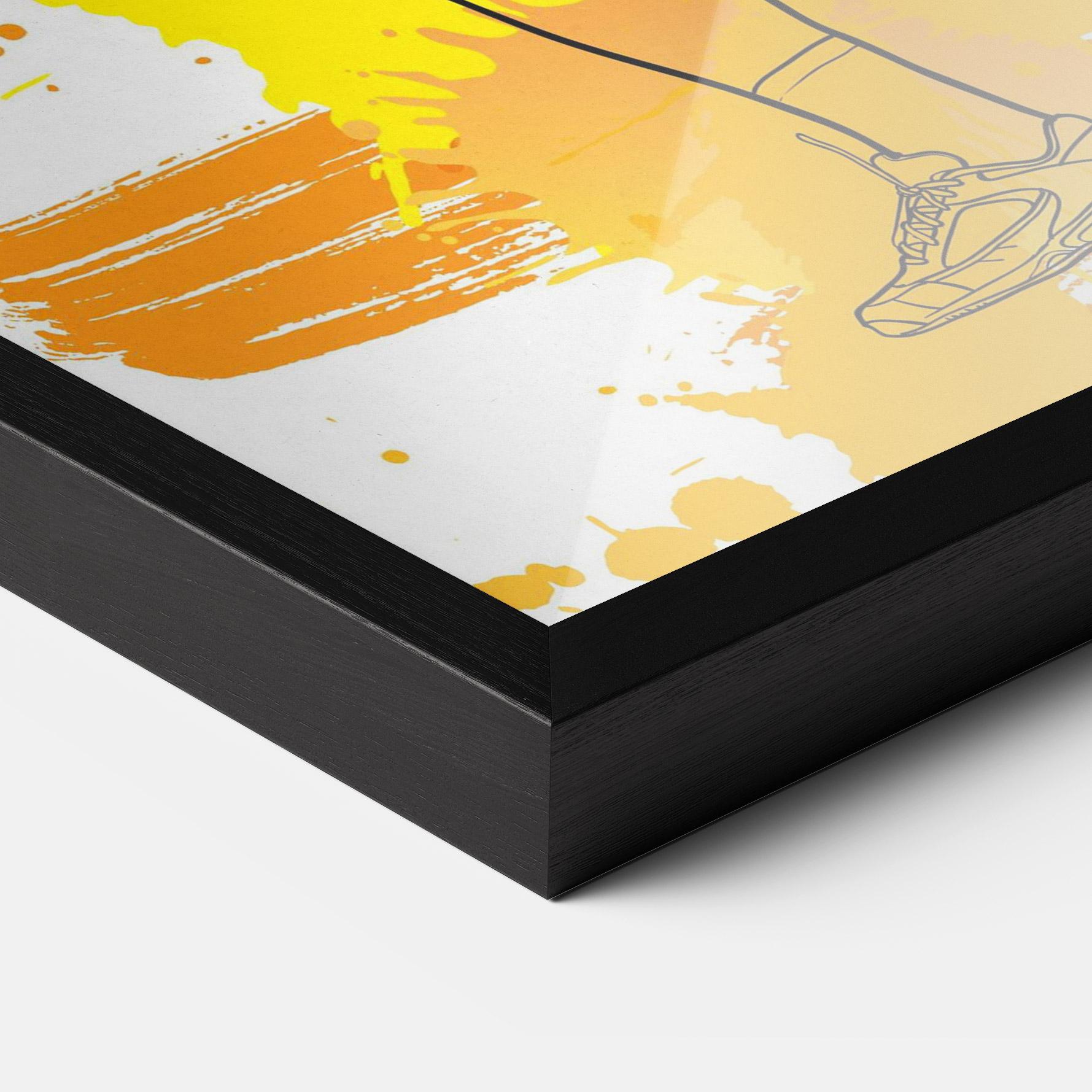 Gerahmte Poster Yellow Art Tennis mockup 3