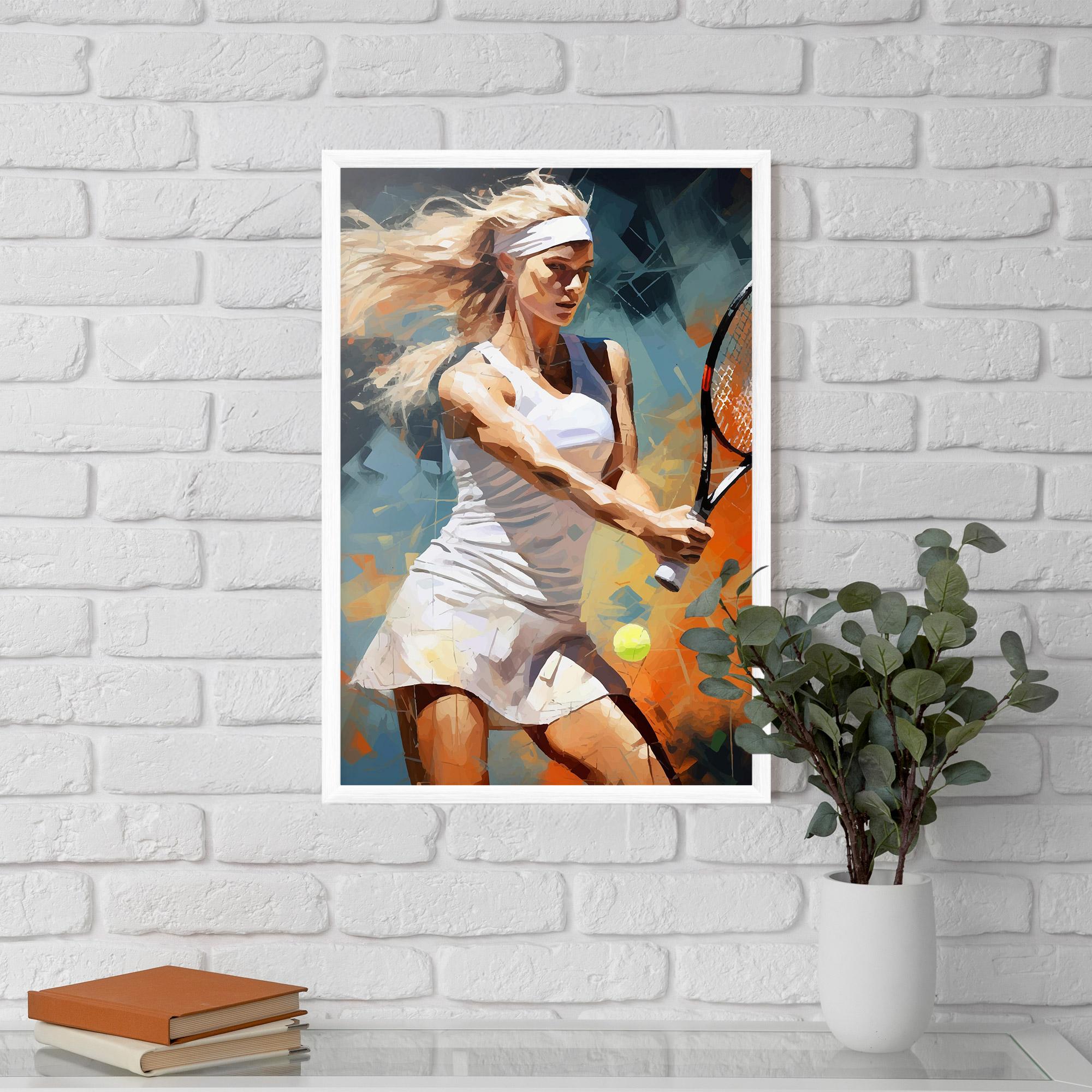 Gerahmte Poster Blonde Tennis Girl mockup 5