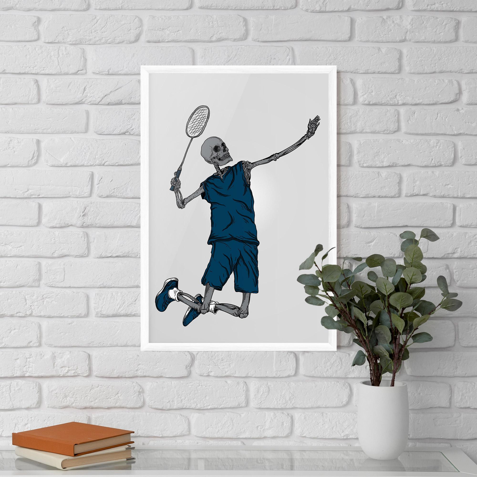 Gerahmte Poster Blue Skull Tennis mockup 5