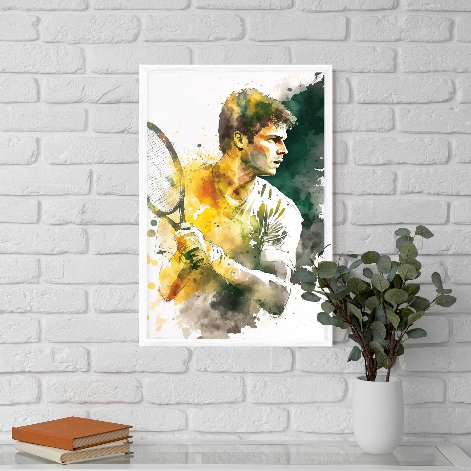 Gerahmte Poster Player Watercolor mockup 5