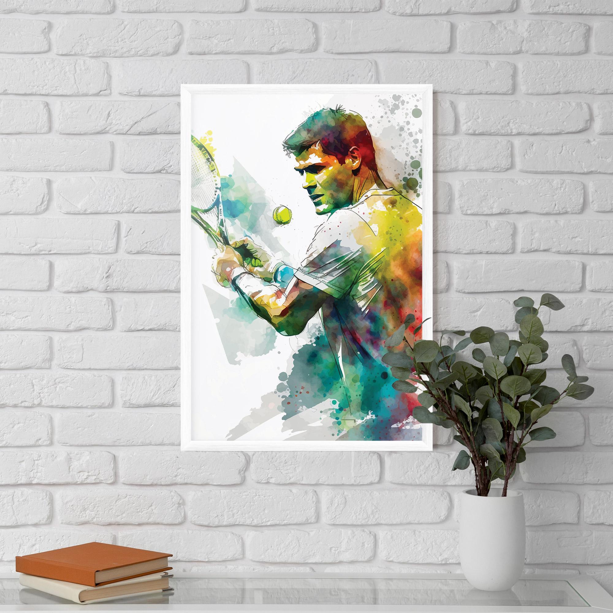 Gerahmte Poster Tenis Watercolor mockup 5
