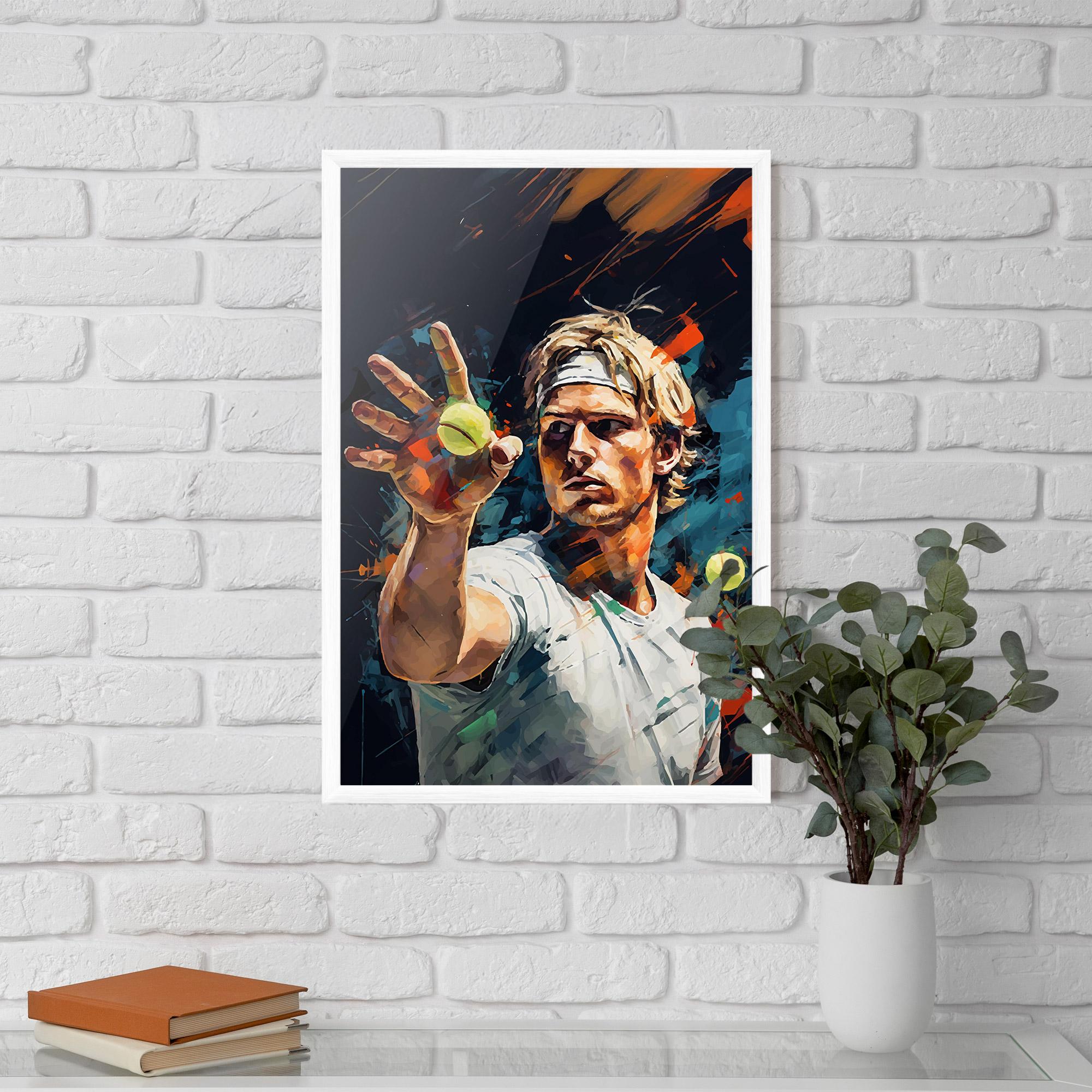 Gerahmte Poster Tennis Player Art mockup 5