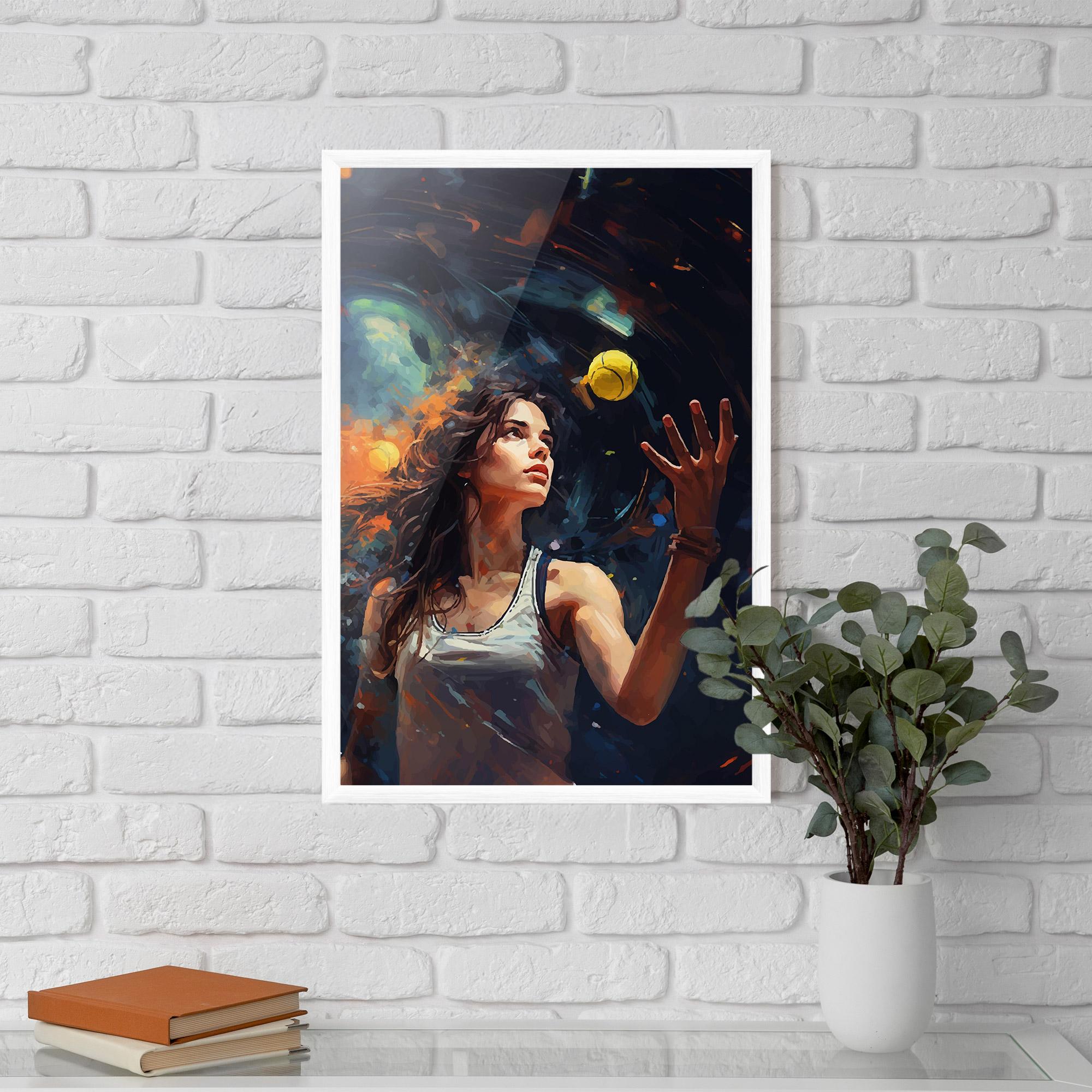 Gerahmte Poster Tennis Pretty Girl mockup 5