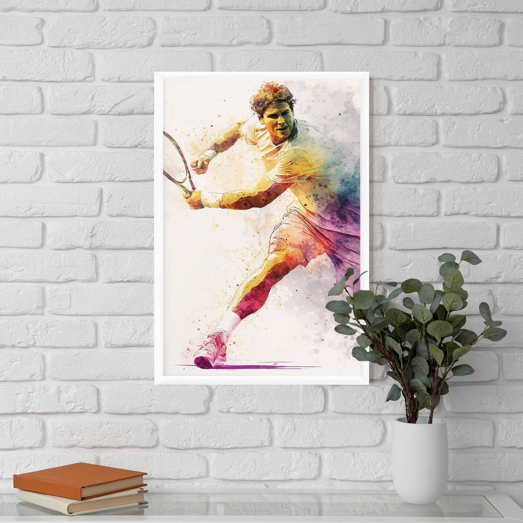 Gerahmte Poster Watercolor Tennis mockup 5