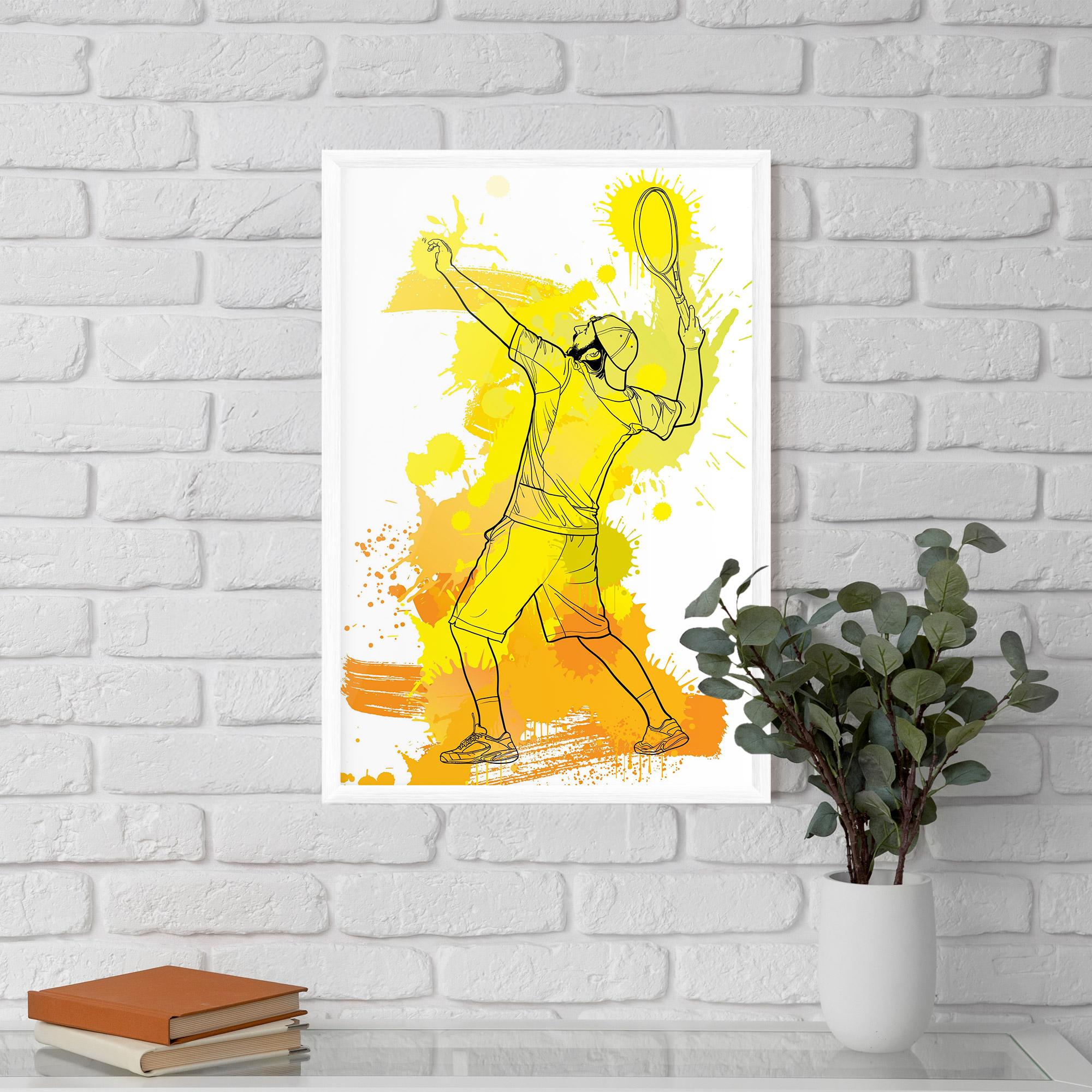 Gerahmte Poster Yellow Art Tennis mockup 5