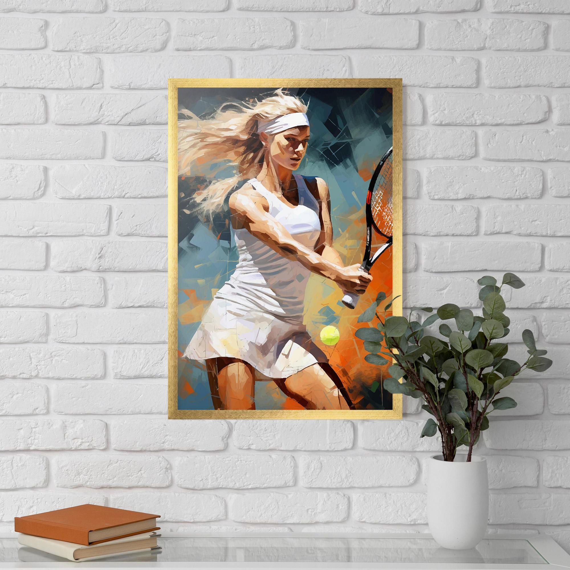 Gerahmte Poster Blonde Tennis Girl mockup 5