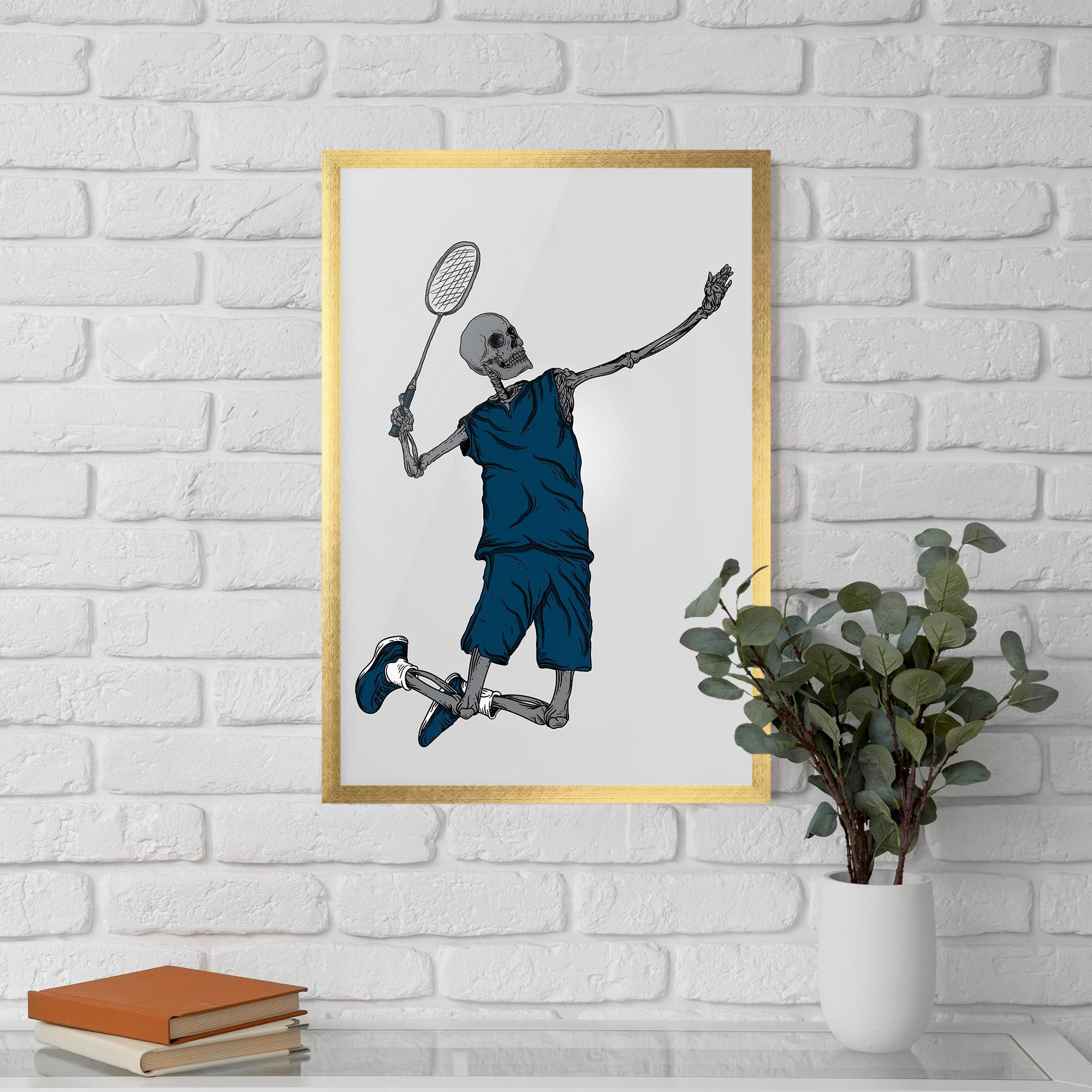 Gerahmte Poster Blue Skull Tennis mockup 5