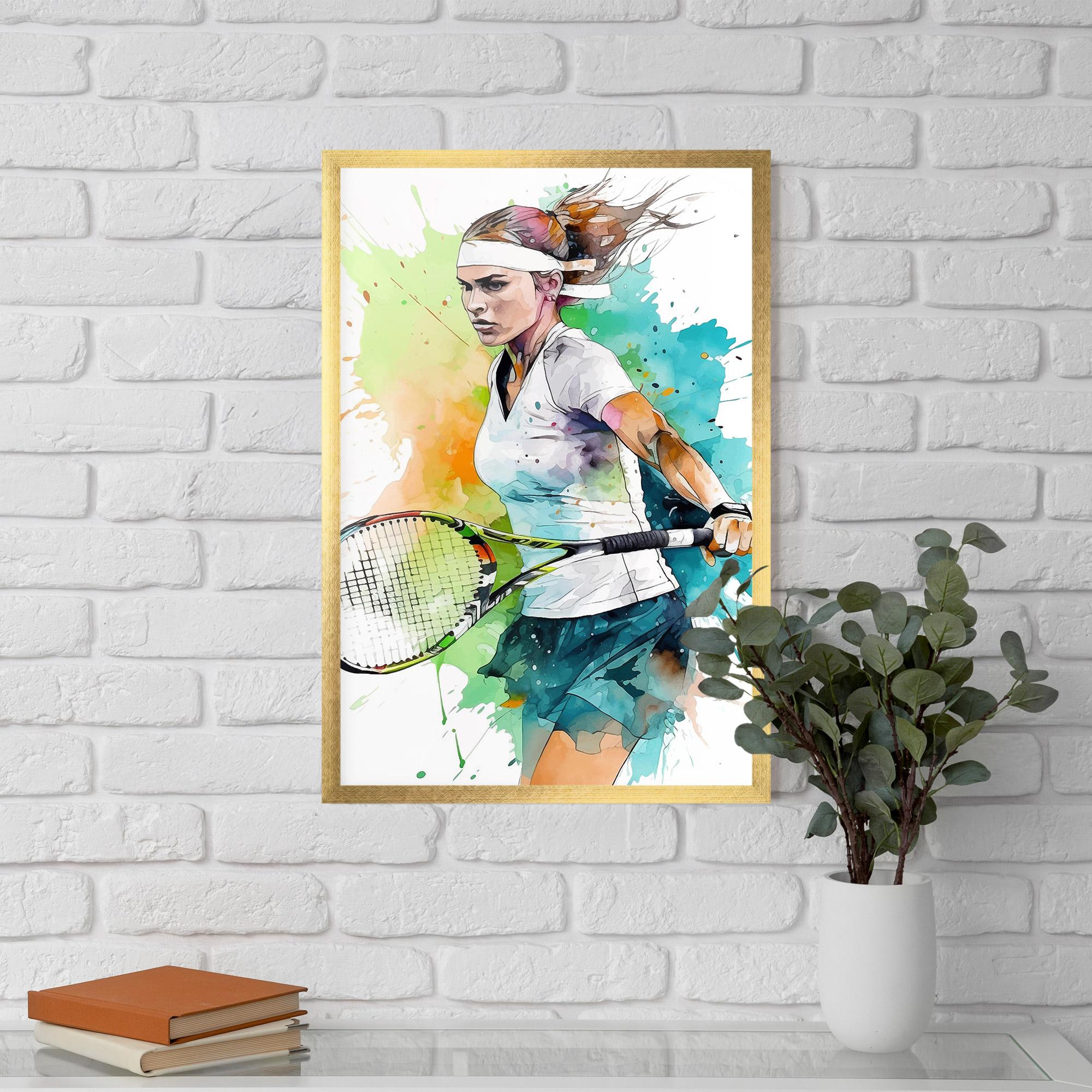 Gerahmte Poster Green Blue Tennis mockup 5