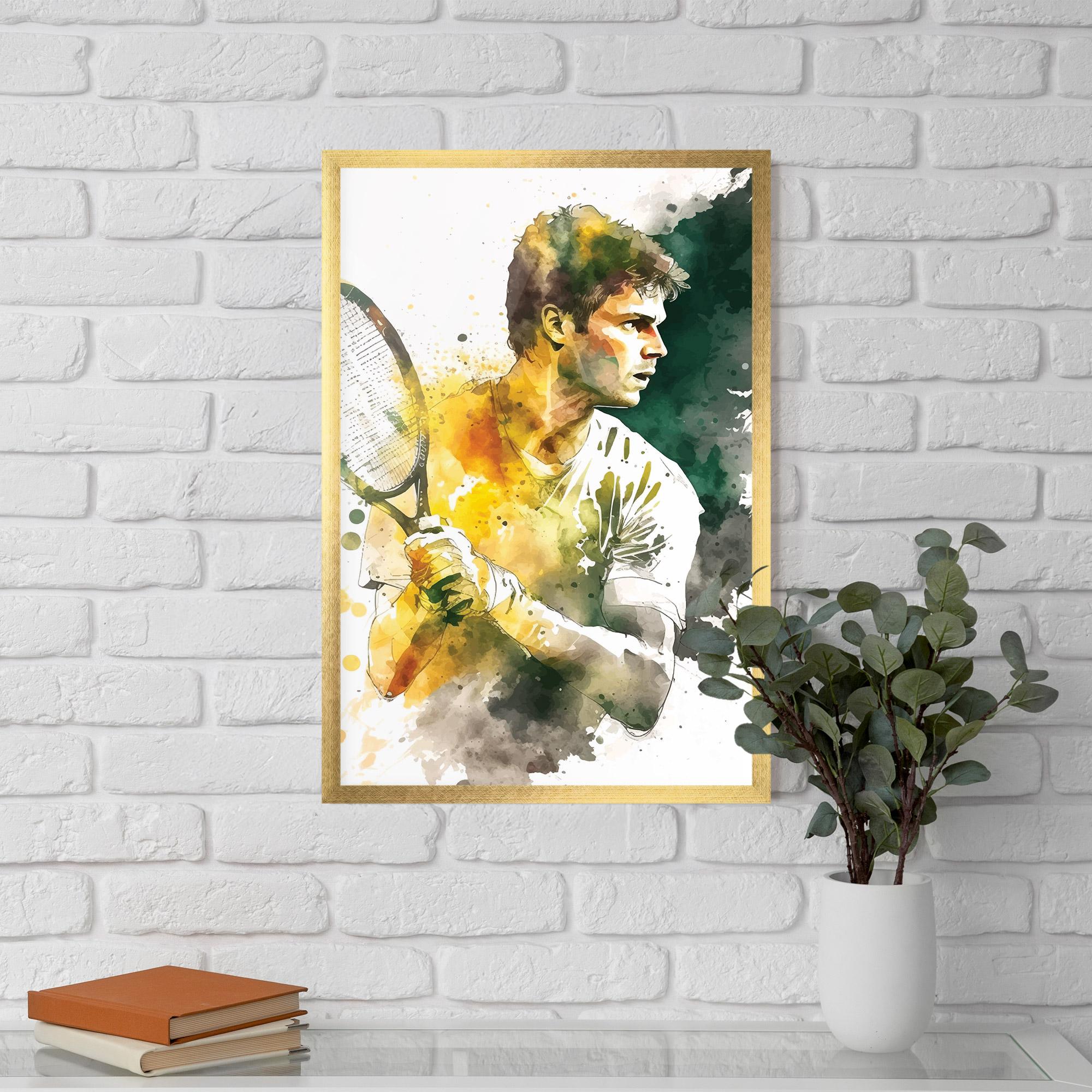 Gerahmte Poster Player Watercolor mockup 5