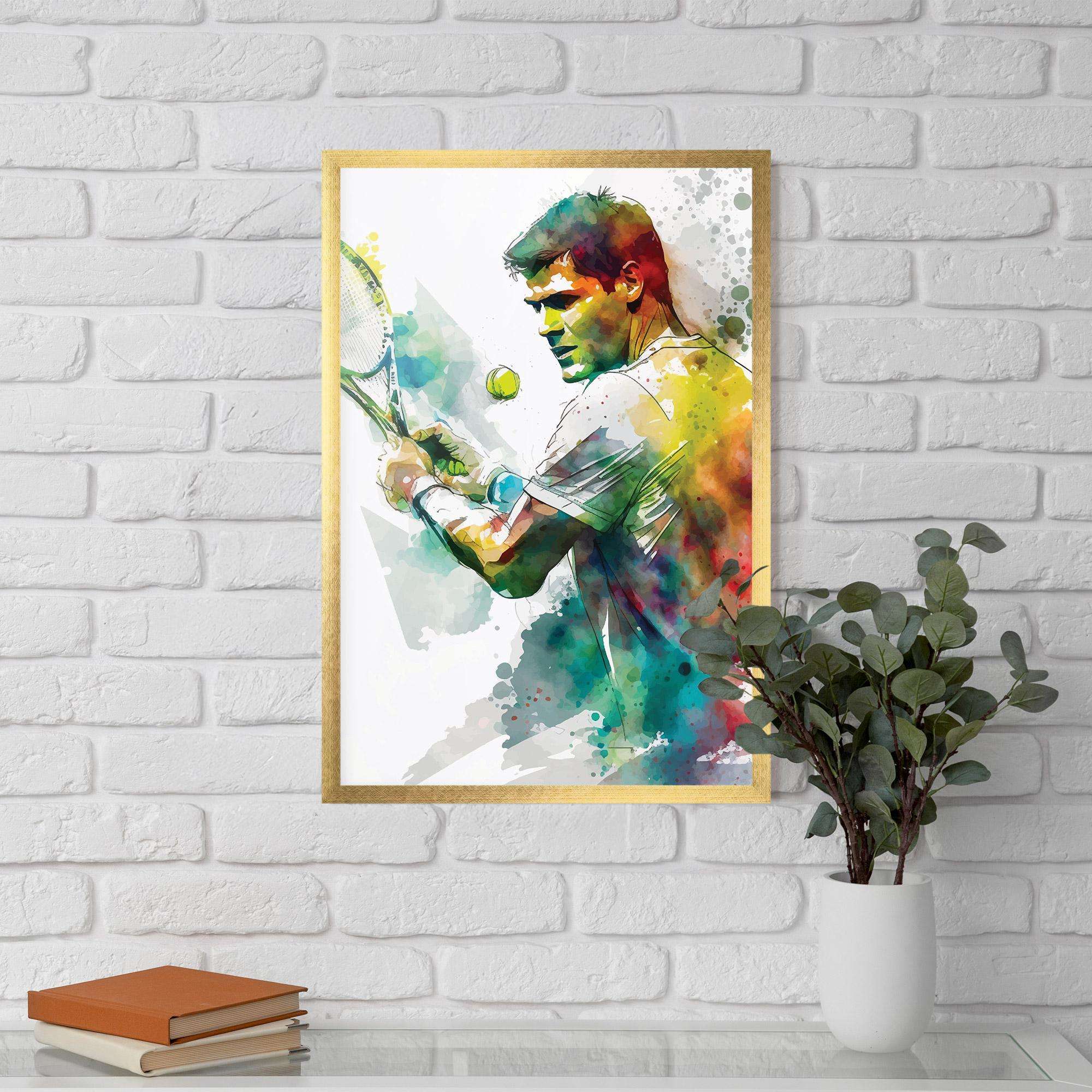 Gerahmte Poster Tenis Watercolor mockup 5